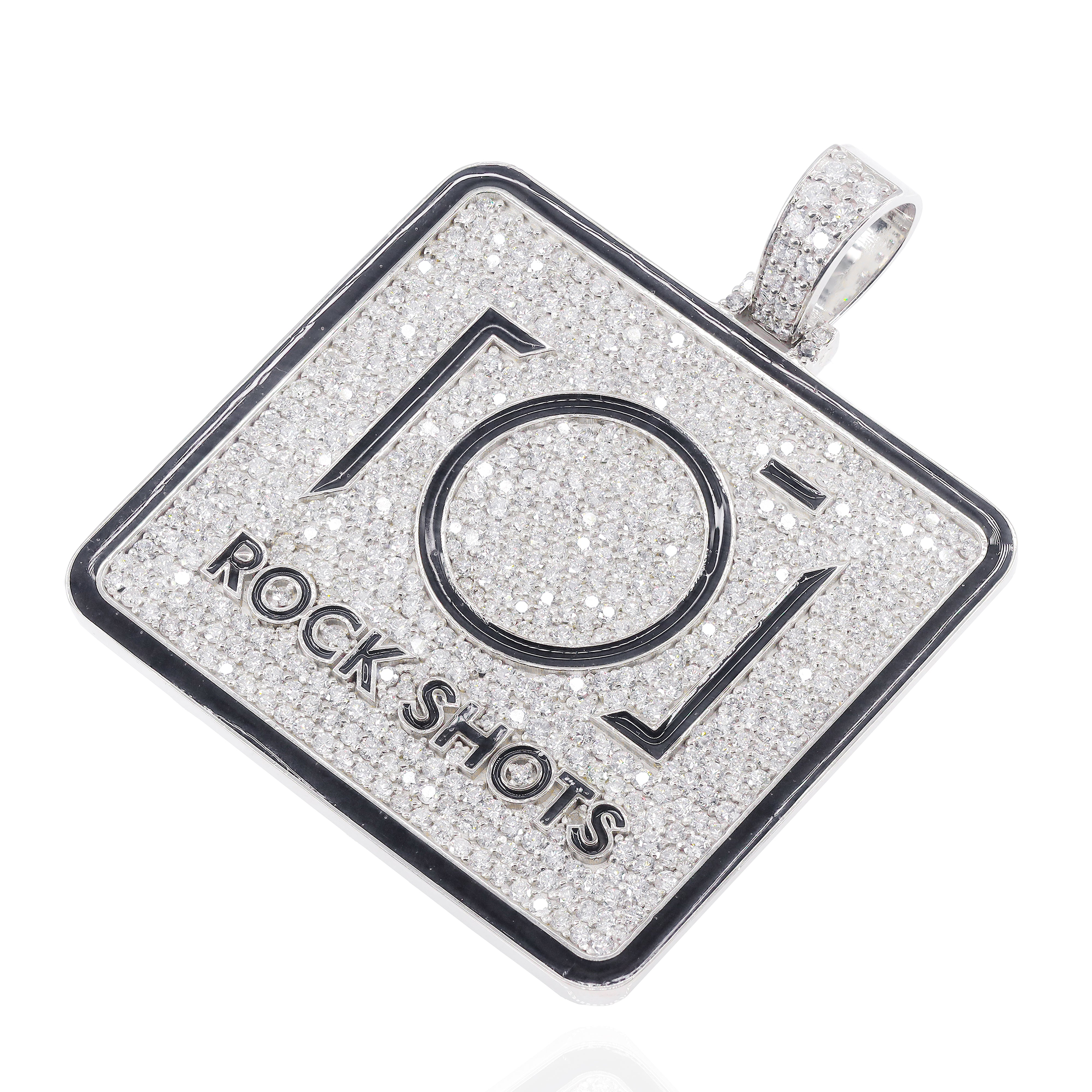 Custom Design Deposit - Company Logo Diamond Pendant with Black Enamel