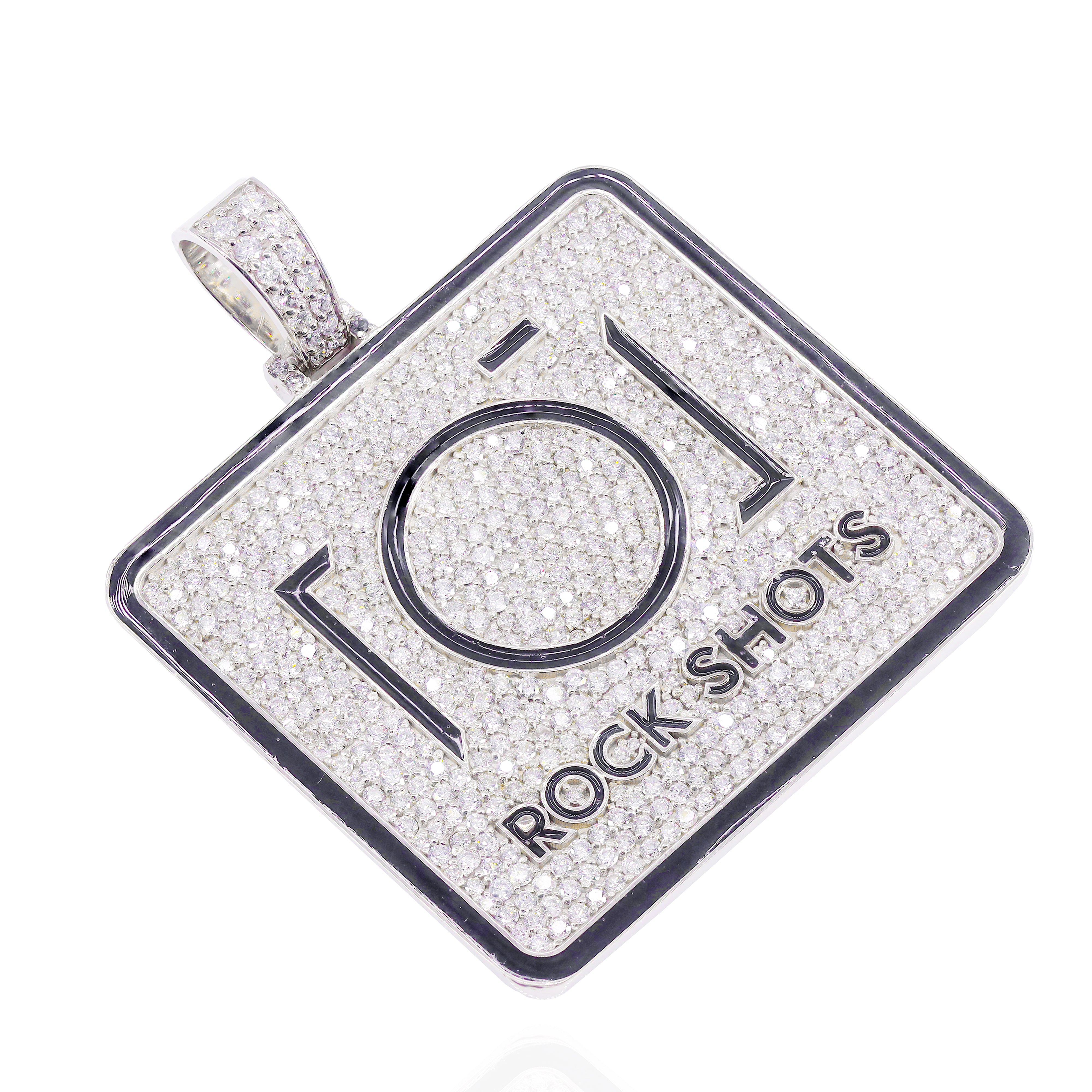 Custom Design Deposit - Company Logo Diamond Pendant with Black Enamel