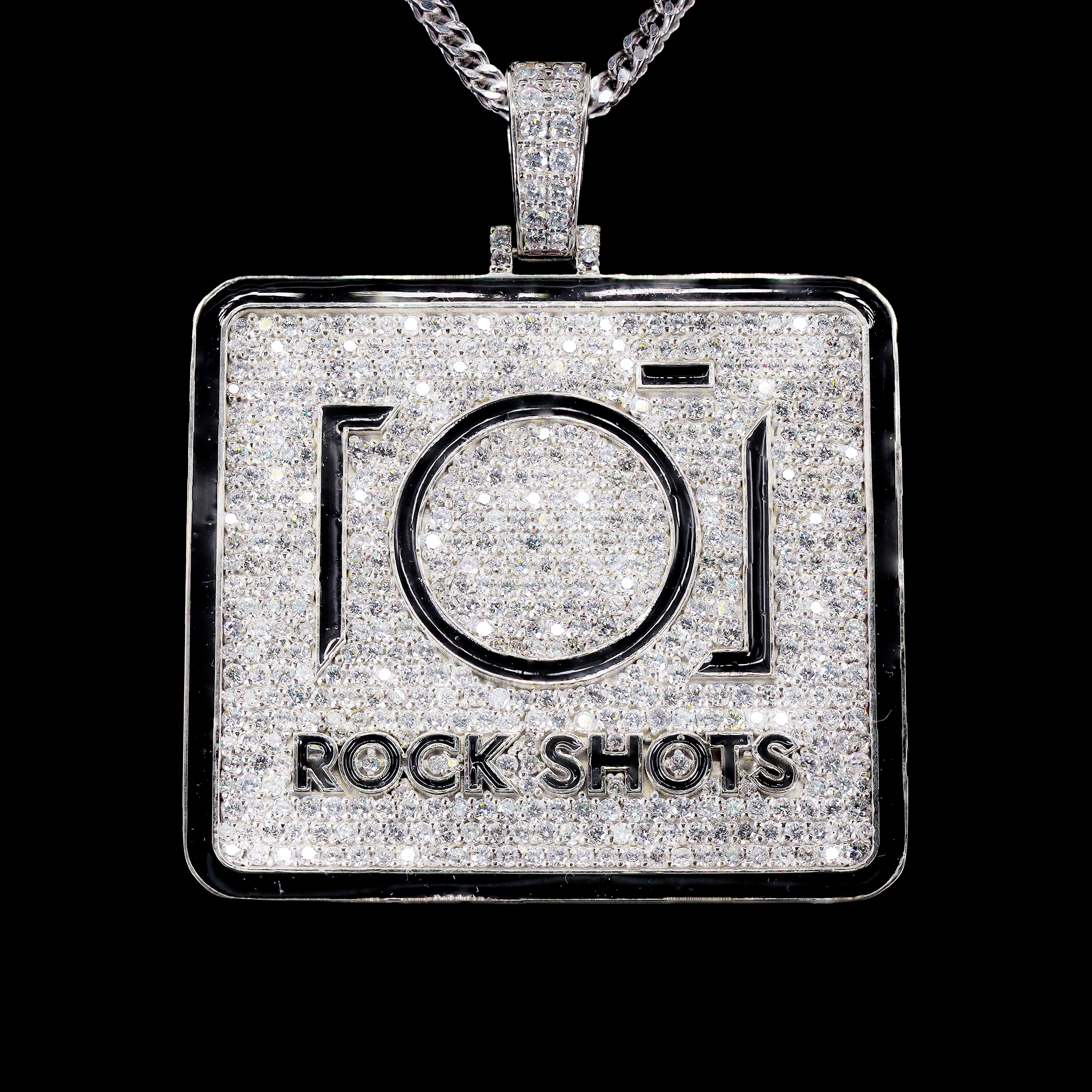Custom Design Deposit - Company Logo Diamond Pendant with Black Enamel