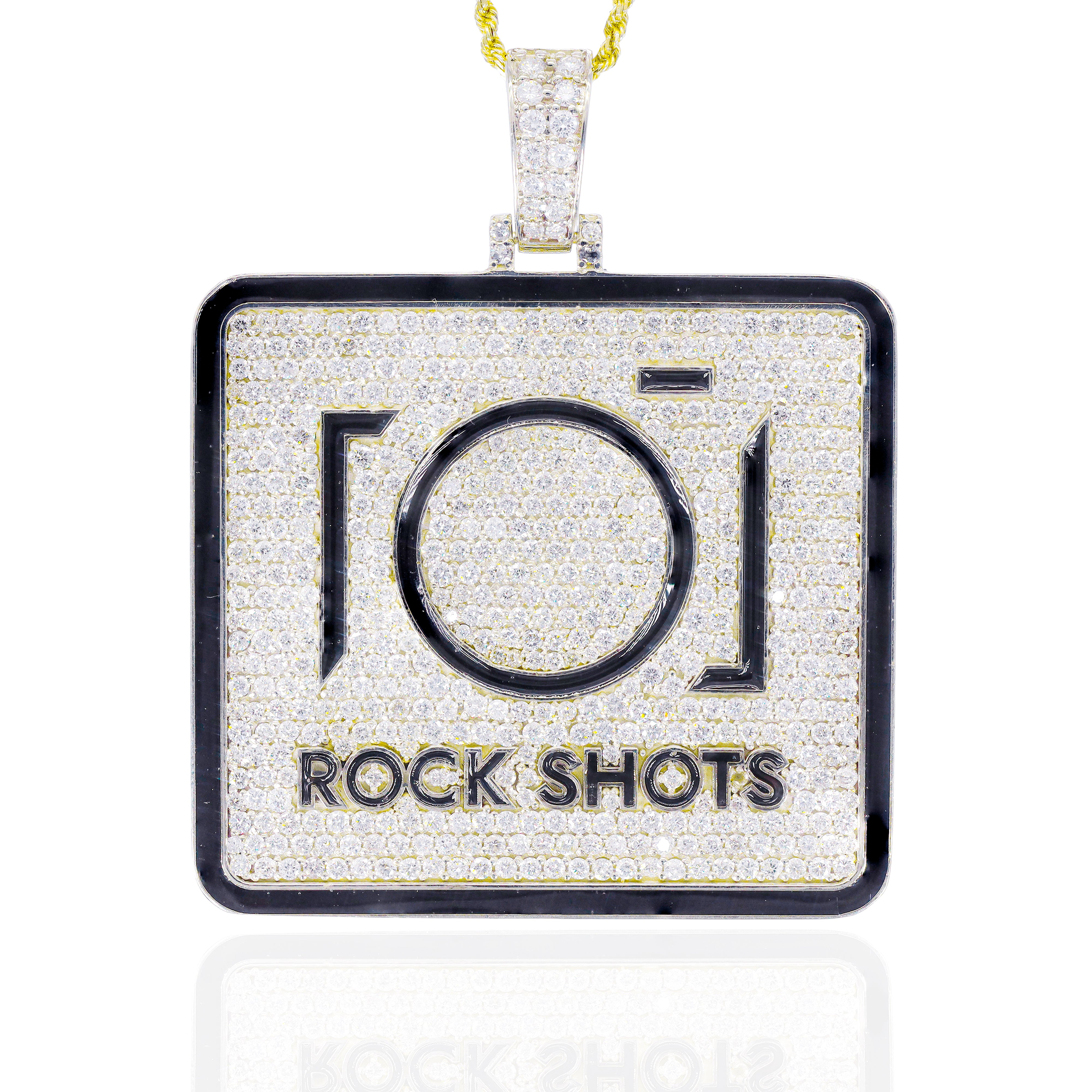 Custom Design Deposit - Company Logo Diamond Pendant with Black Enamel