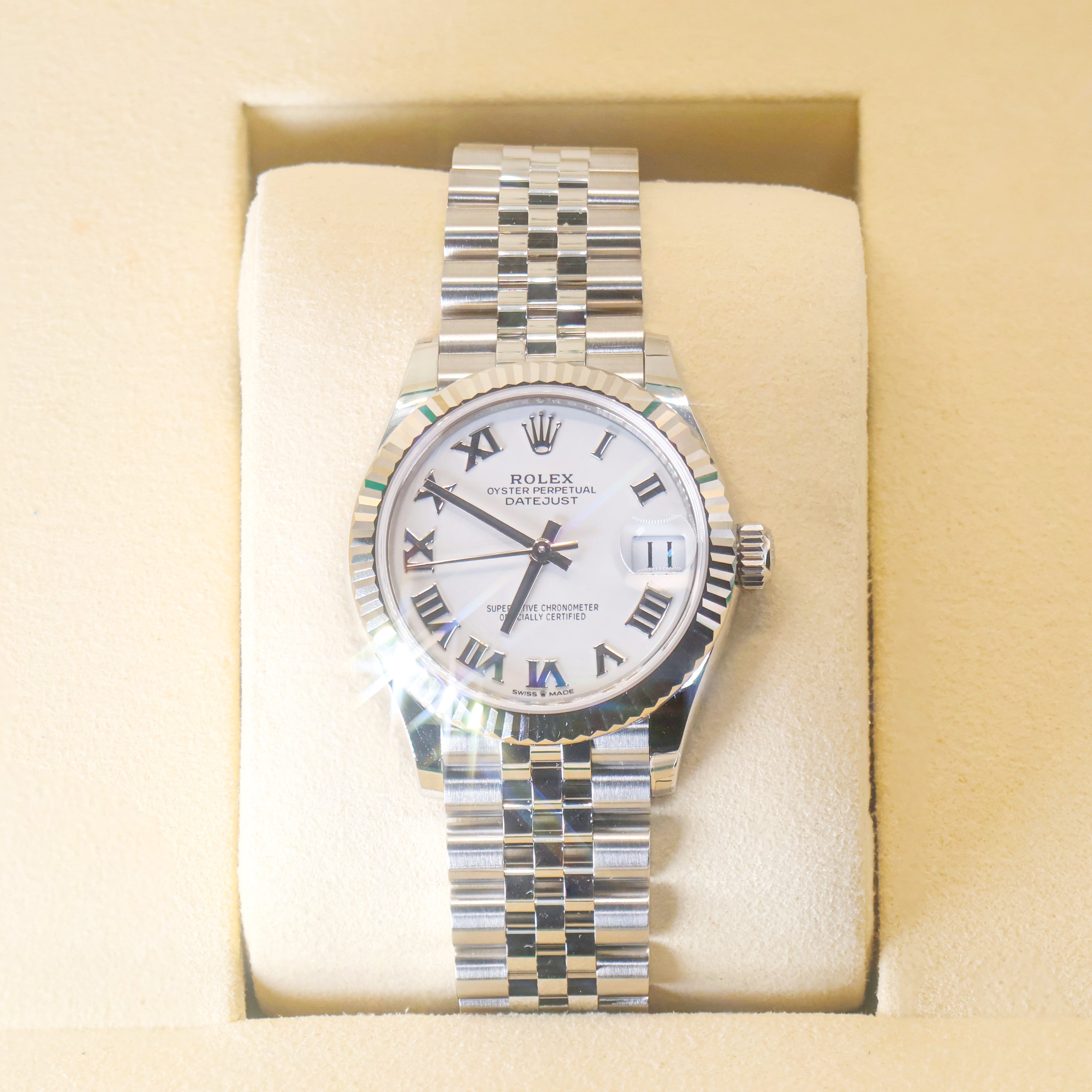 Rolex 278274 Datejust 31mm White Roman Dial