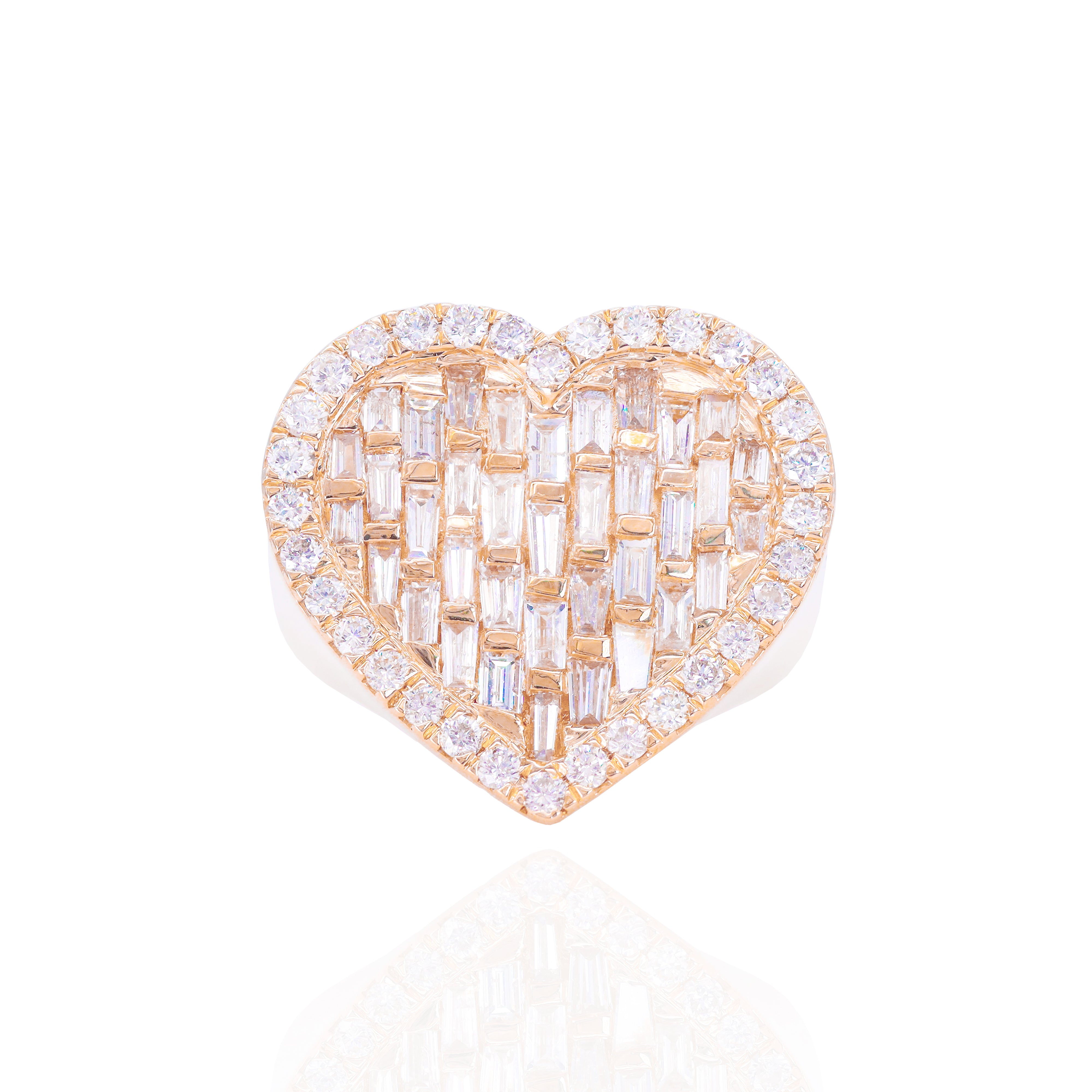 Baguette Heart Diamond Ring