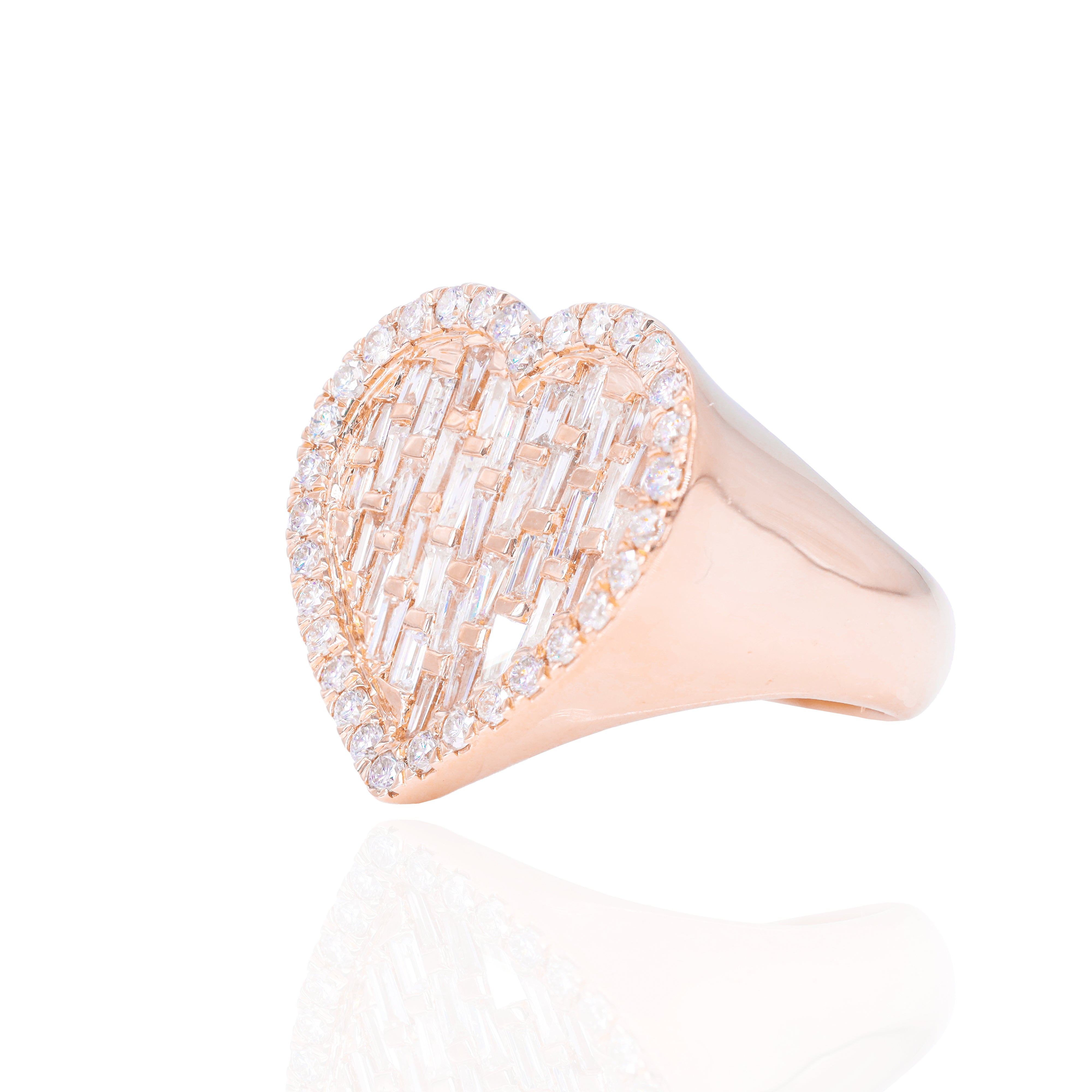 Baguette Heart Diamond Ring