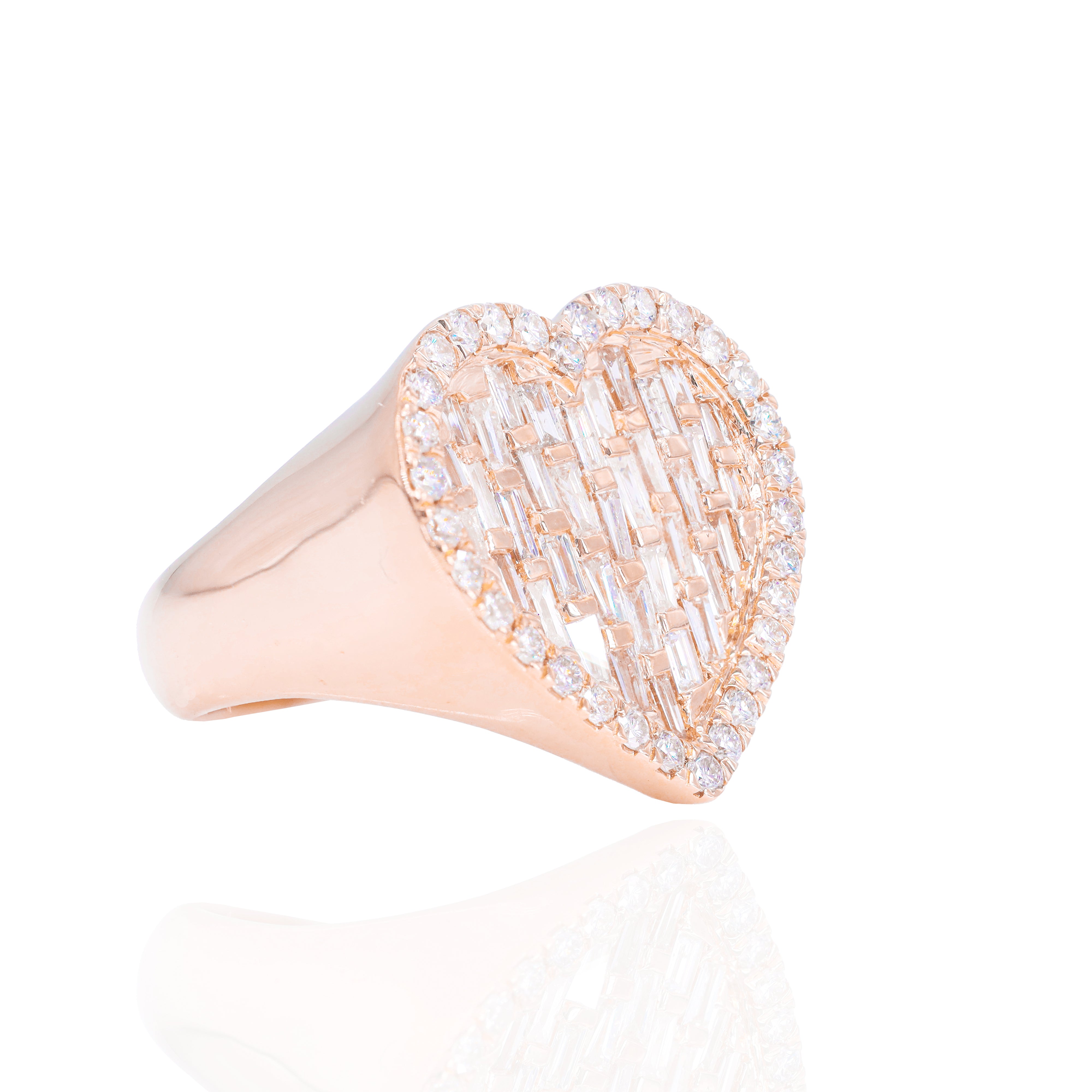 Baguette Heart Diamond Ring