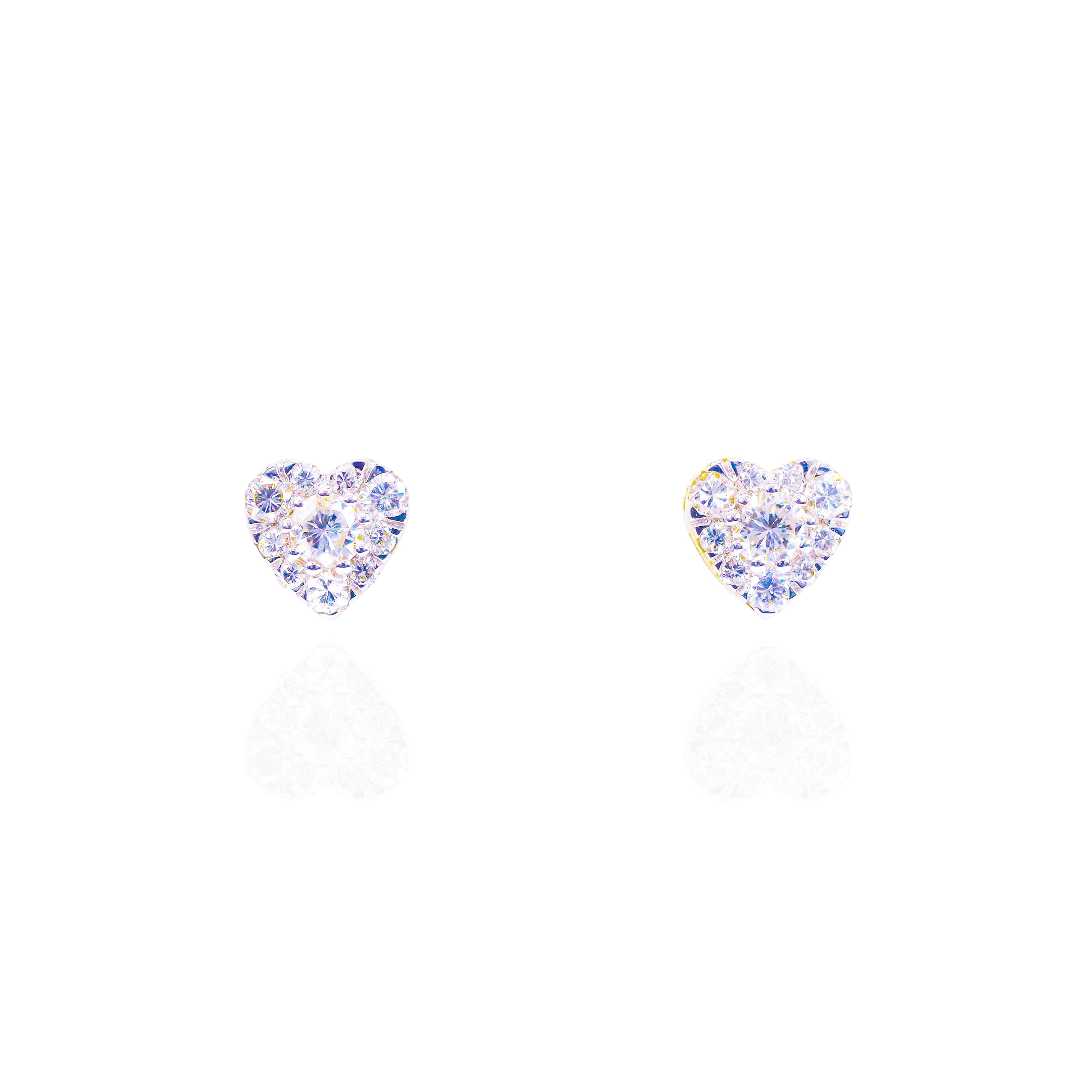 Center Diamond Heart Shape Diamond Earrings