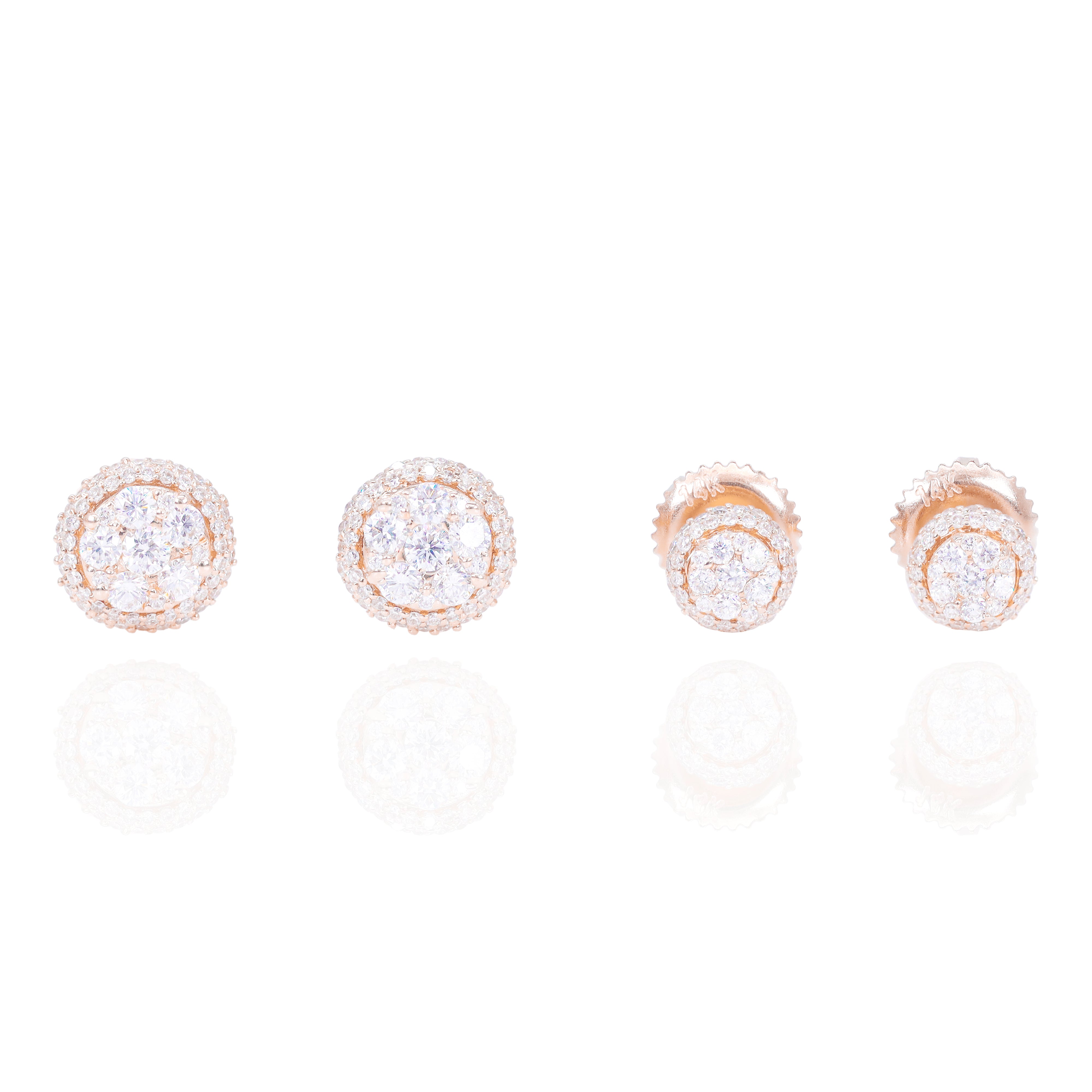 Round Dome Diamond Earrings