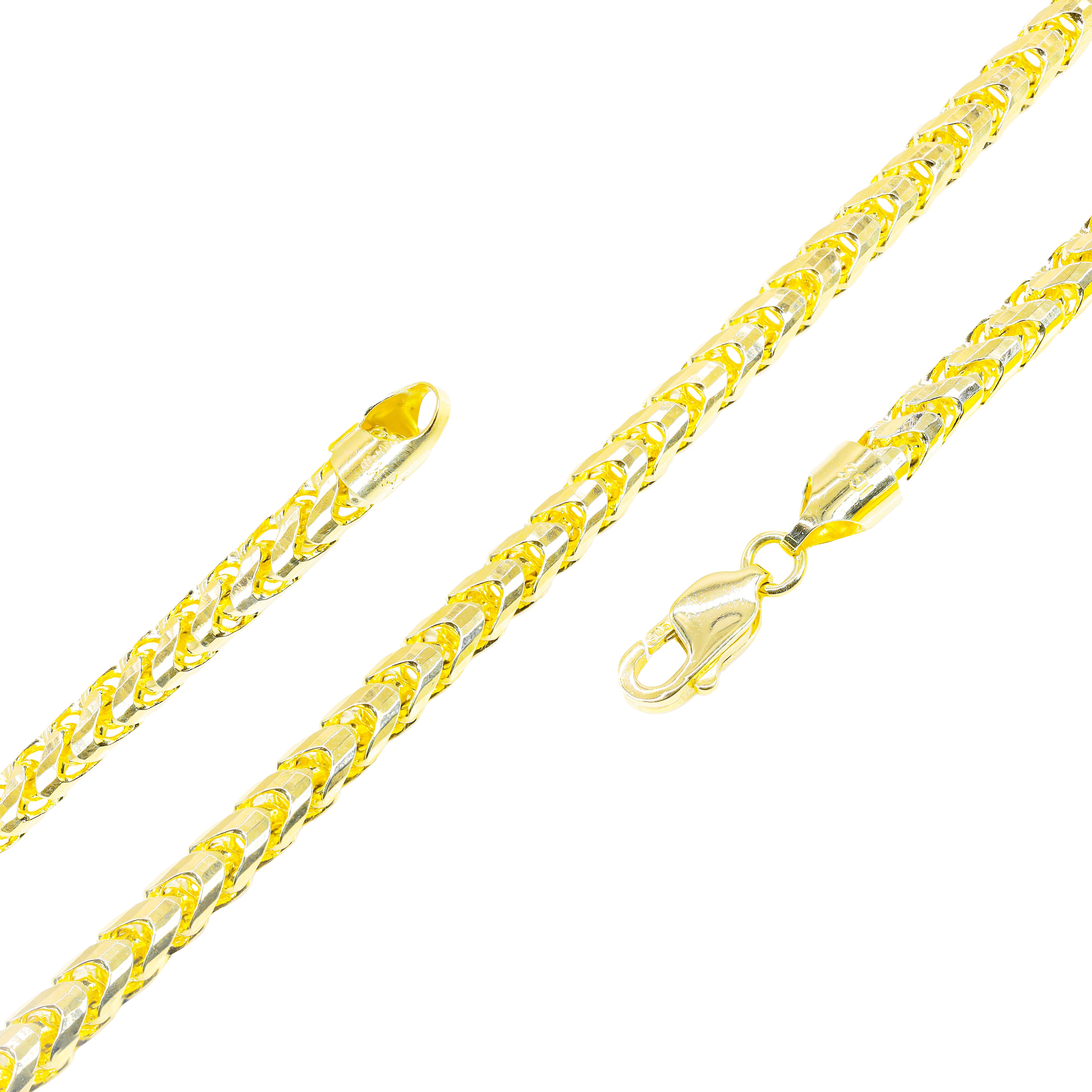 14KT Solid Rounded Franco Yellow Gold Chain