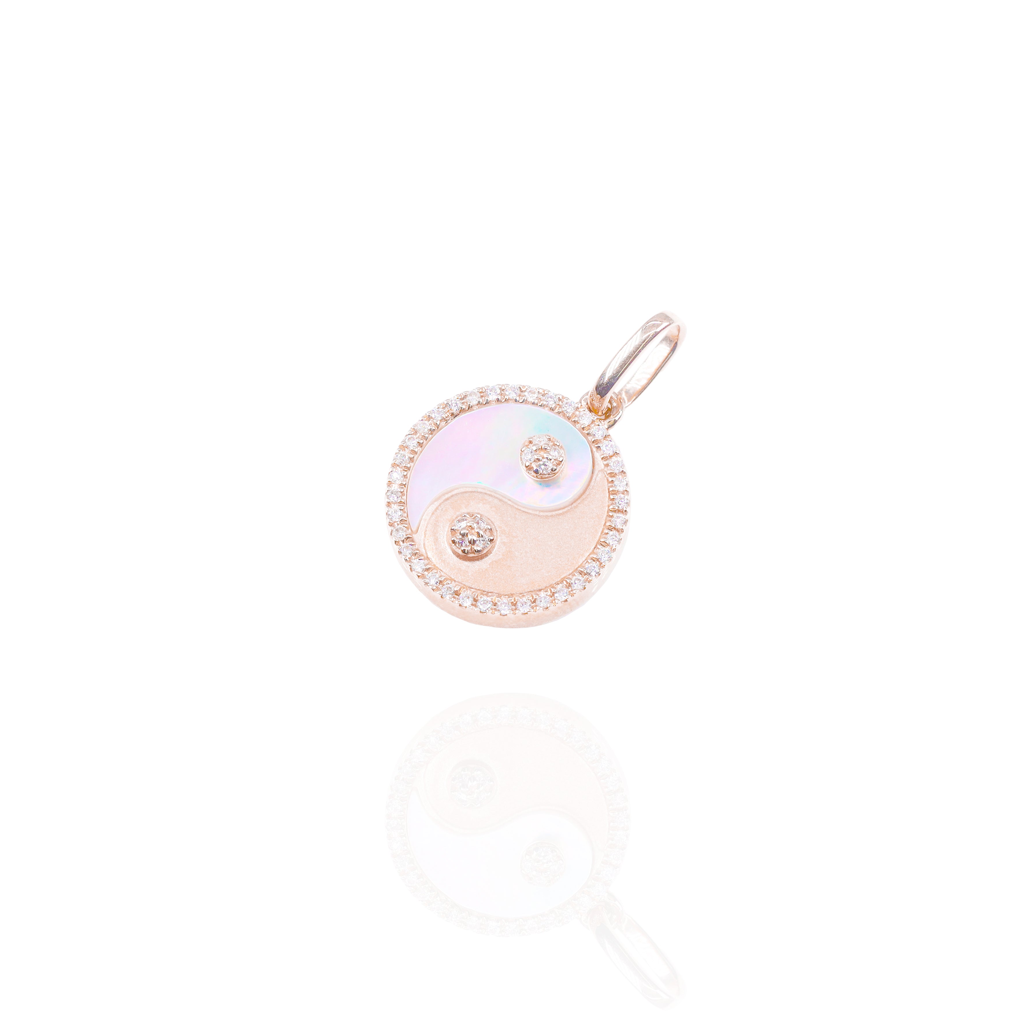Yin-Yang Medallion Diamond Pendant with Mother of Pearl