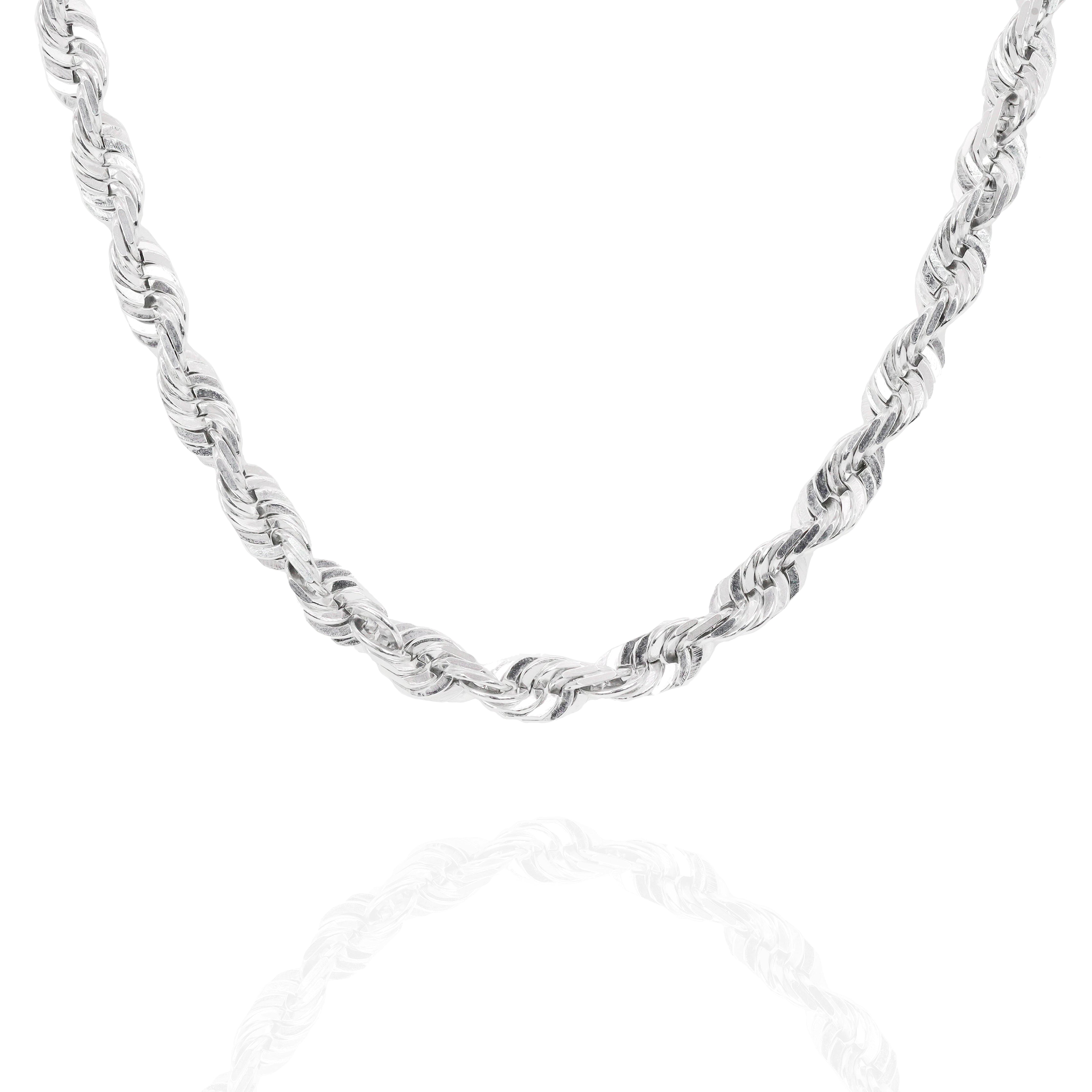 14KT Solid Rope White Gold Chain