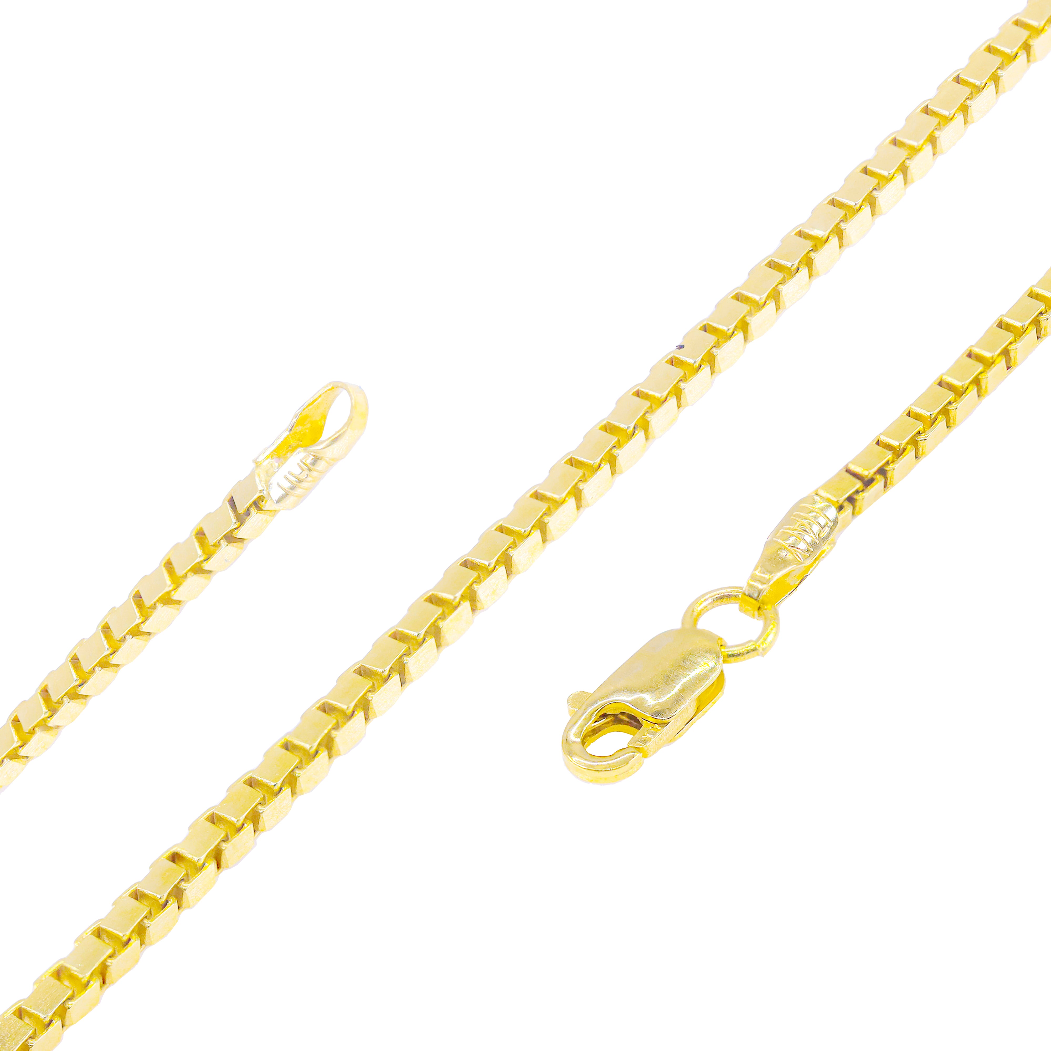 14KT Solid Box Link Yellow Gold Chain