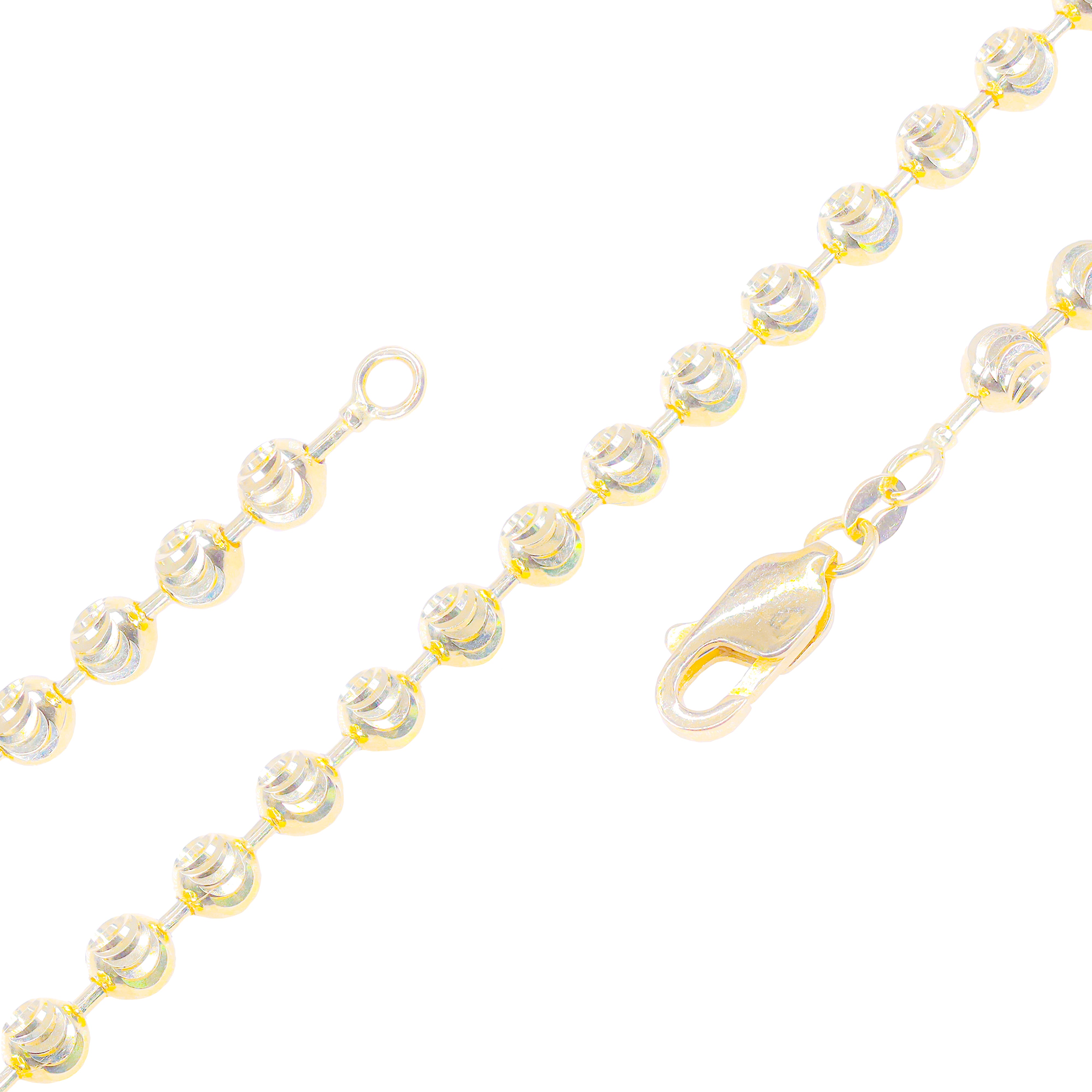 14KT Solid Moon Cut Yellow Gold Chain
