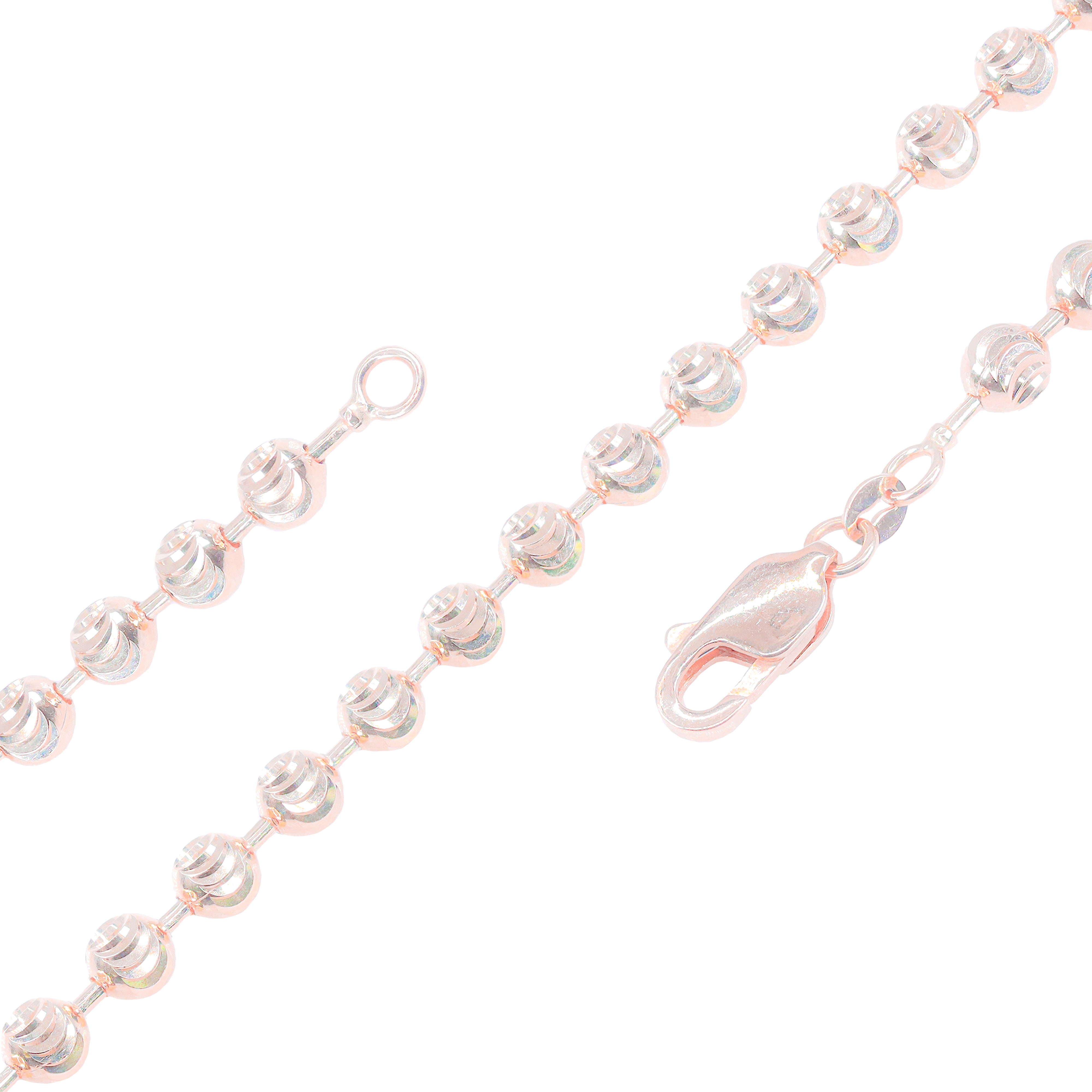 14KT Solid Moon Cut Rose Gold Chain