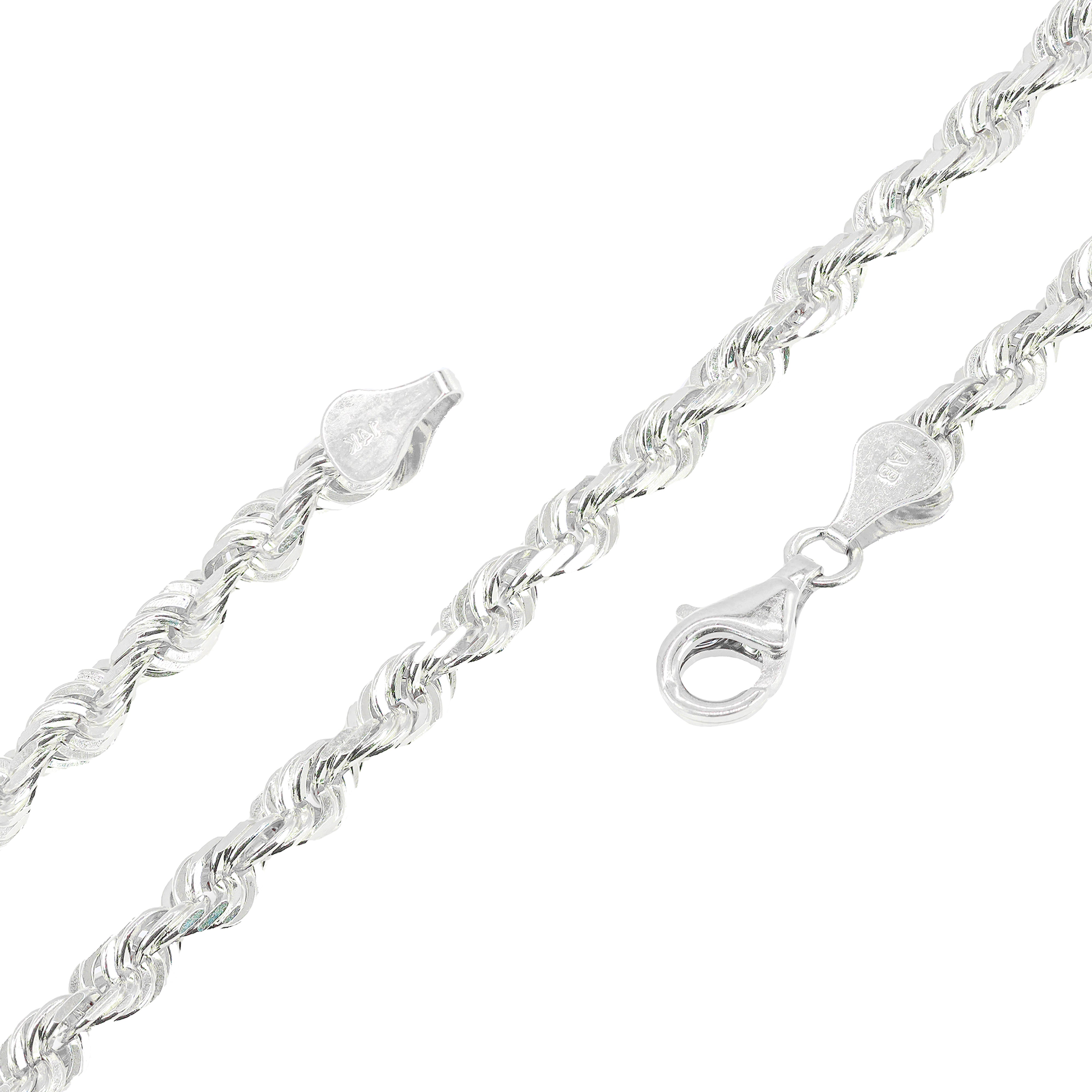 14KT Semi-Solid Rope White Gold Chain