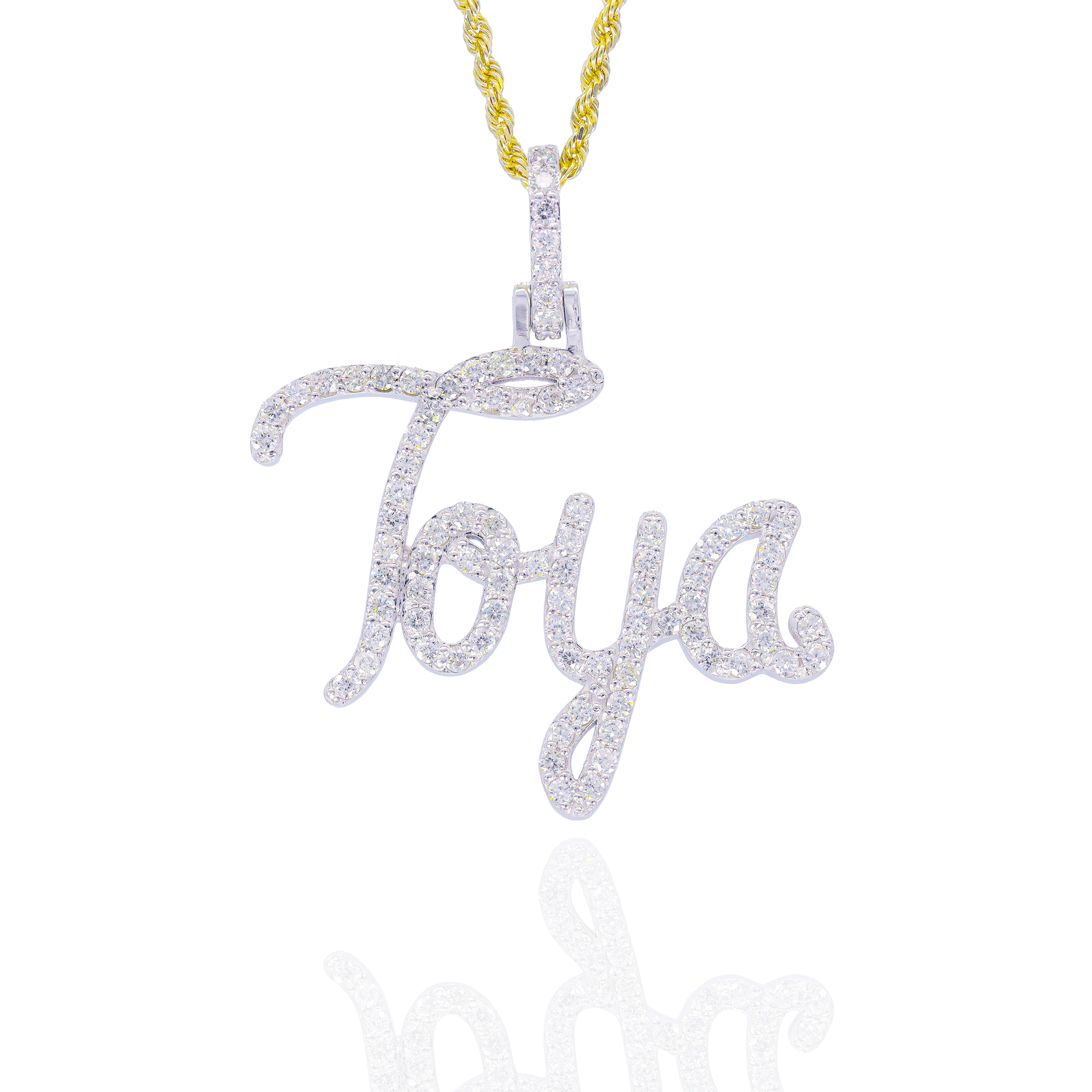 One Row Custom Diamond Name Pendant
