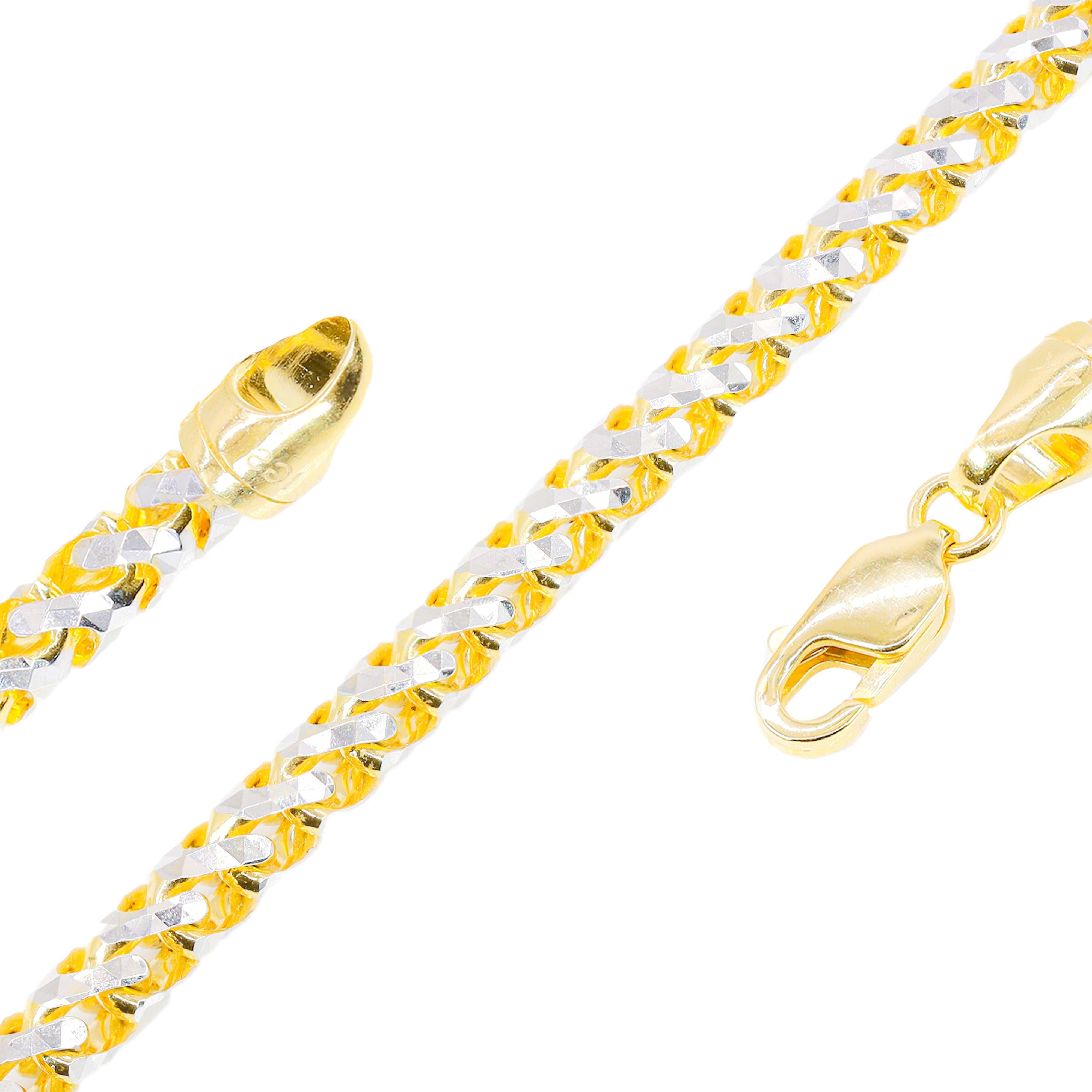 14KT Solid Prism Cut Franco Gold Chain