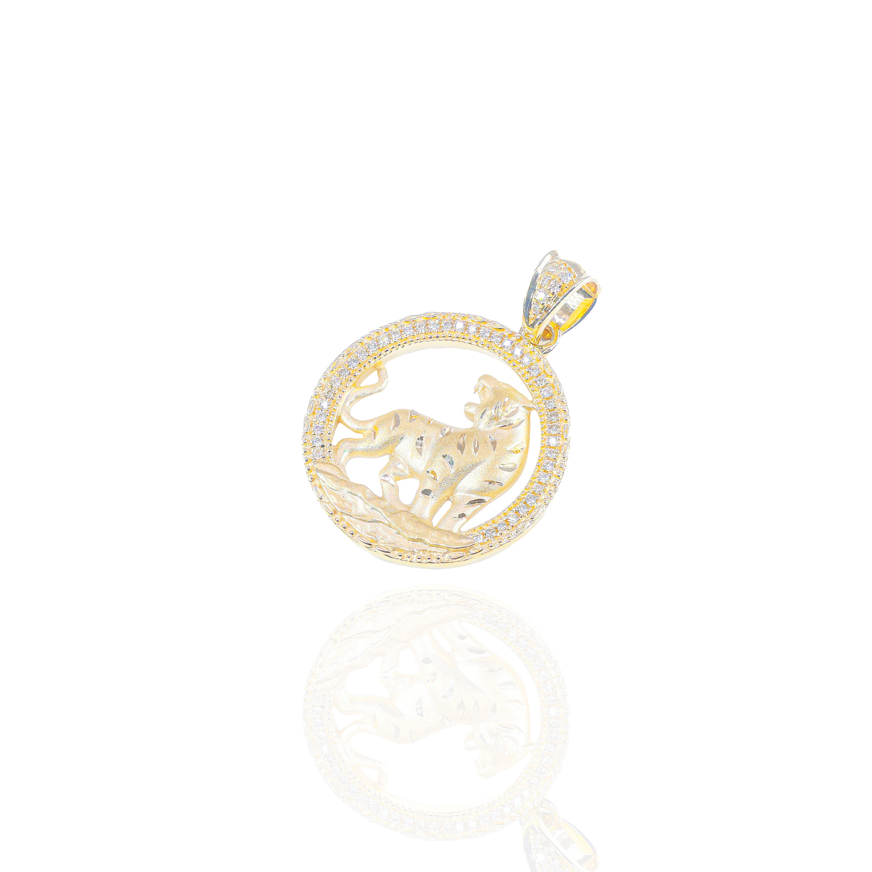 Gold Tiger Diamond Pendant
