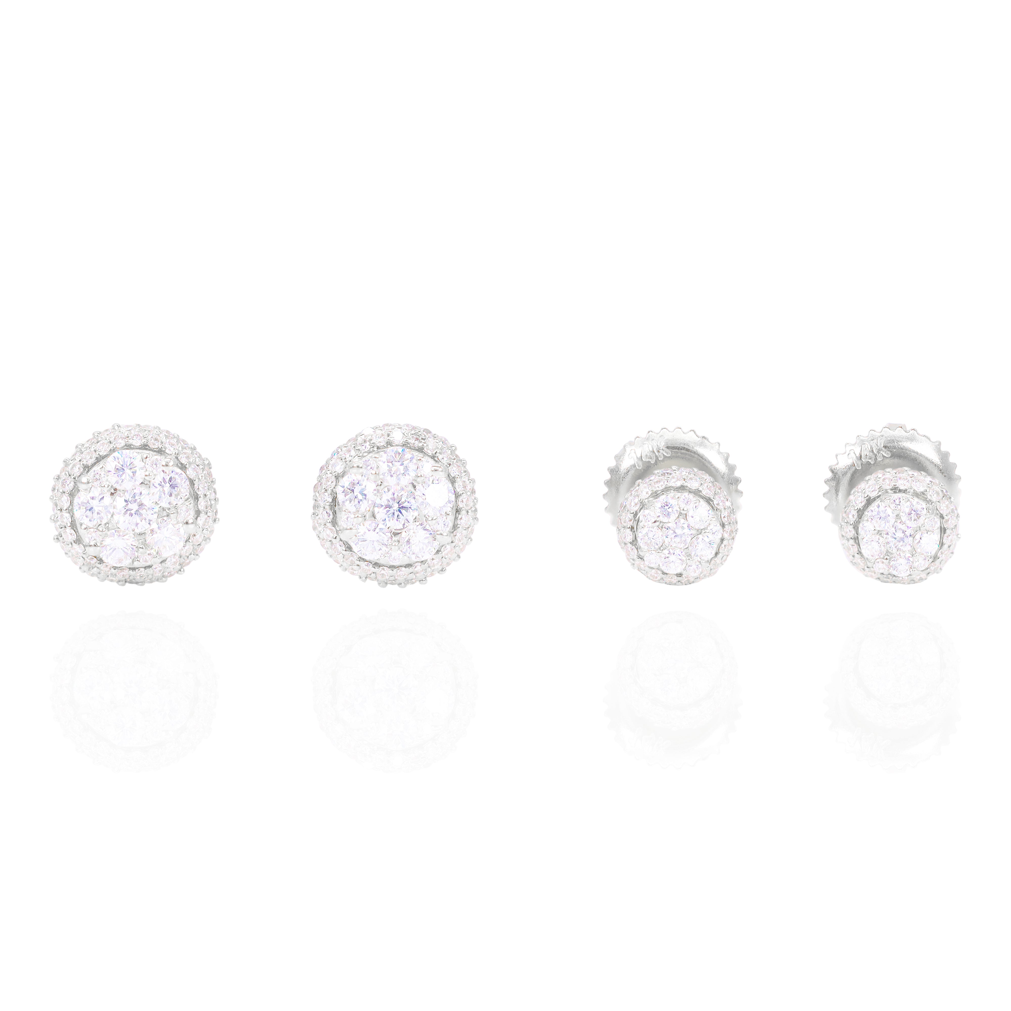 Round Dome Diamond Earrings