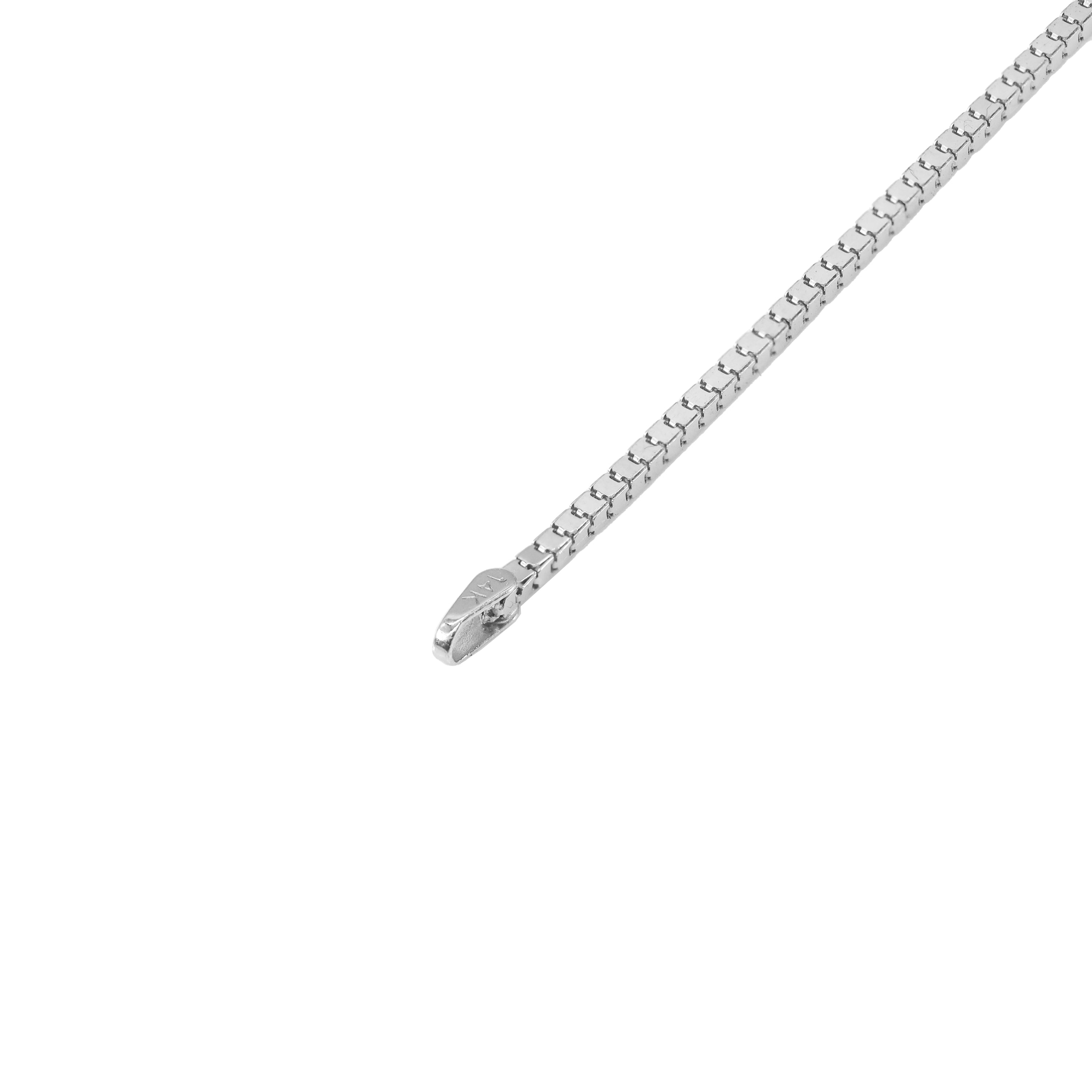 14KT Box Style White Gold Chain