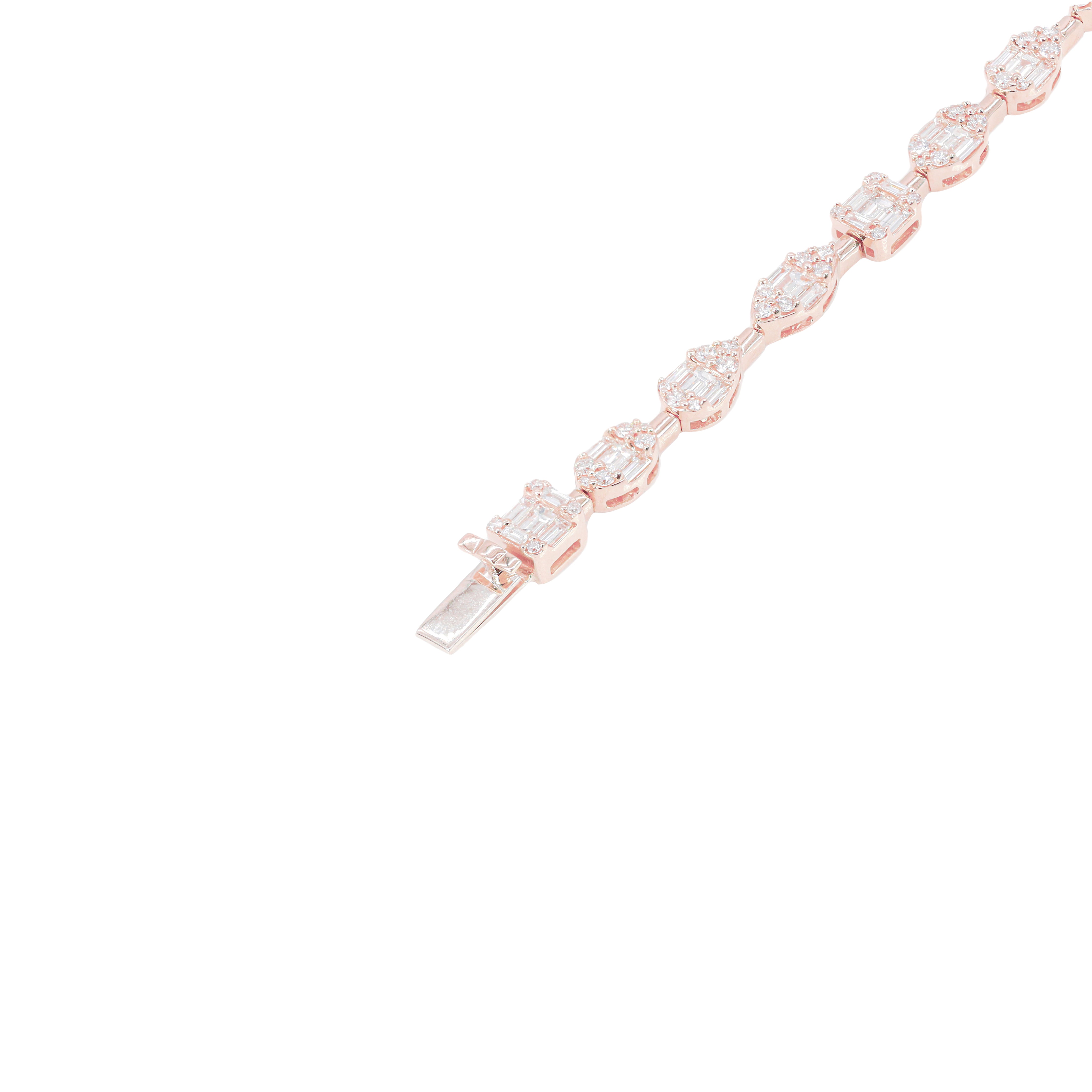 Multi-Shape Baguette Diamond Tennis Bracelet