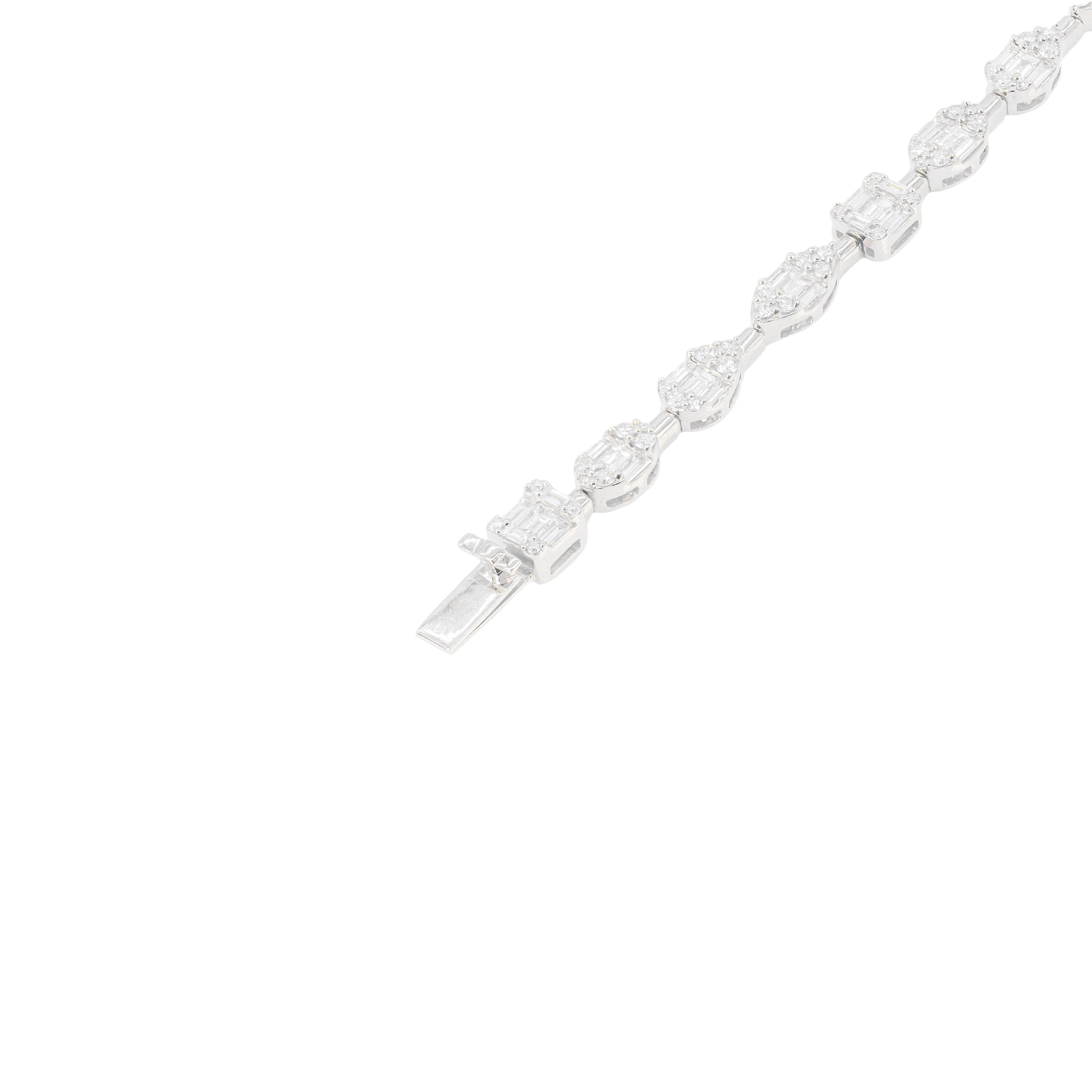 Multi-Shape Baguette Diamond Tennis Bracelet