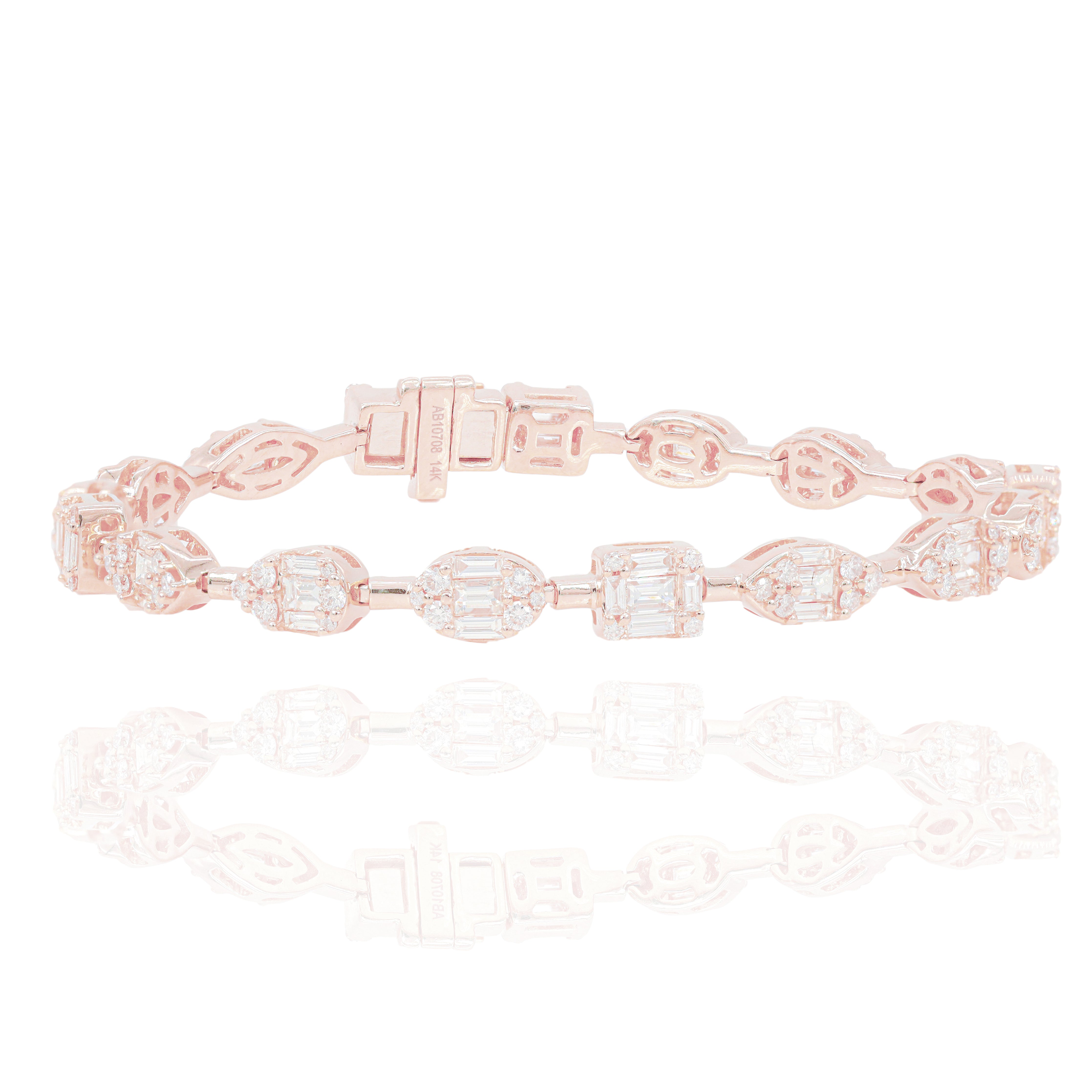 Multi-Shape Baguette Diamond Tennis Bracelet