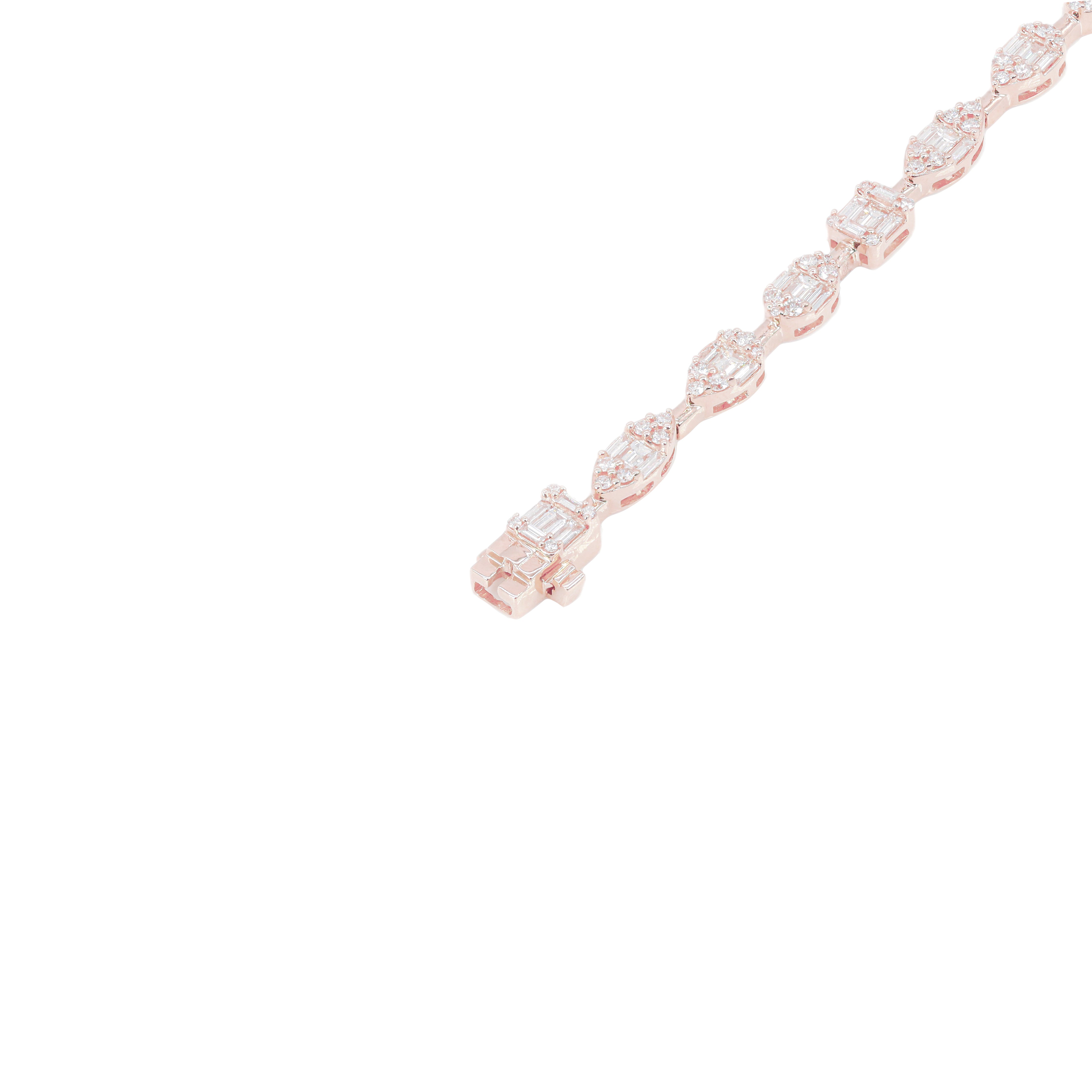 Multi-Shape Baguette Diamond Tennis Bracelet