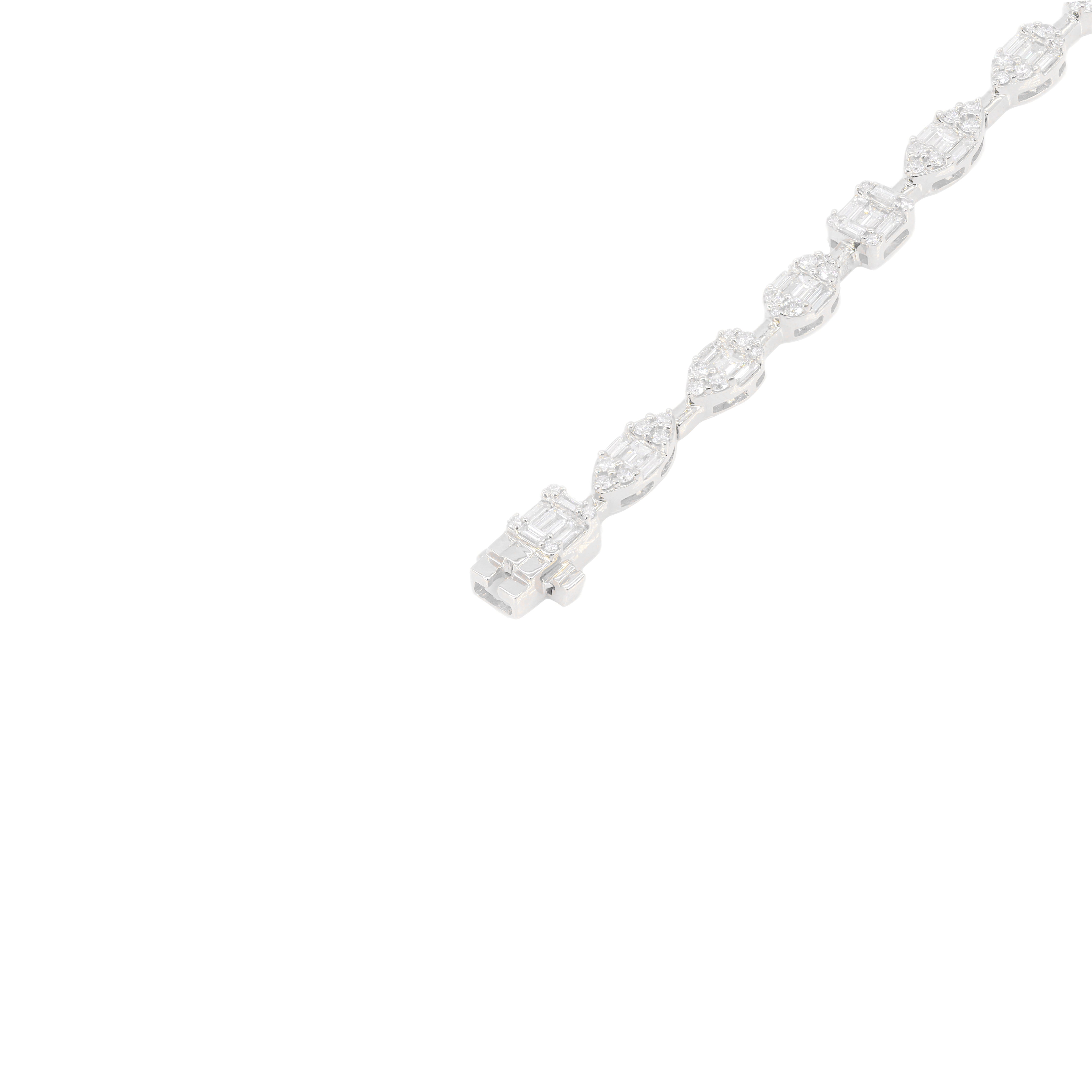 Multi-Shape Baguette Diamond Tennis Bracelet