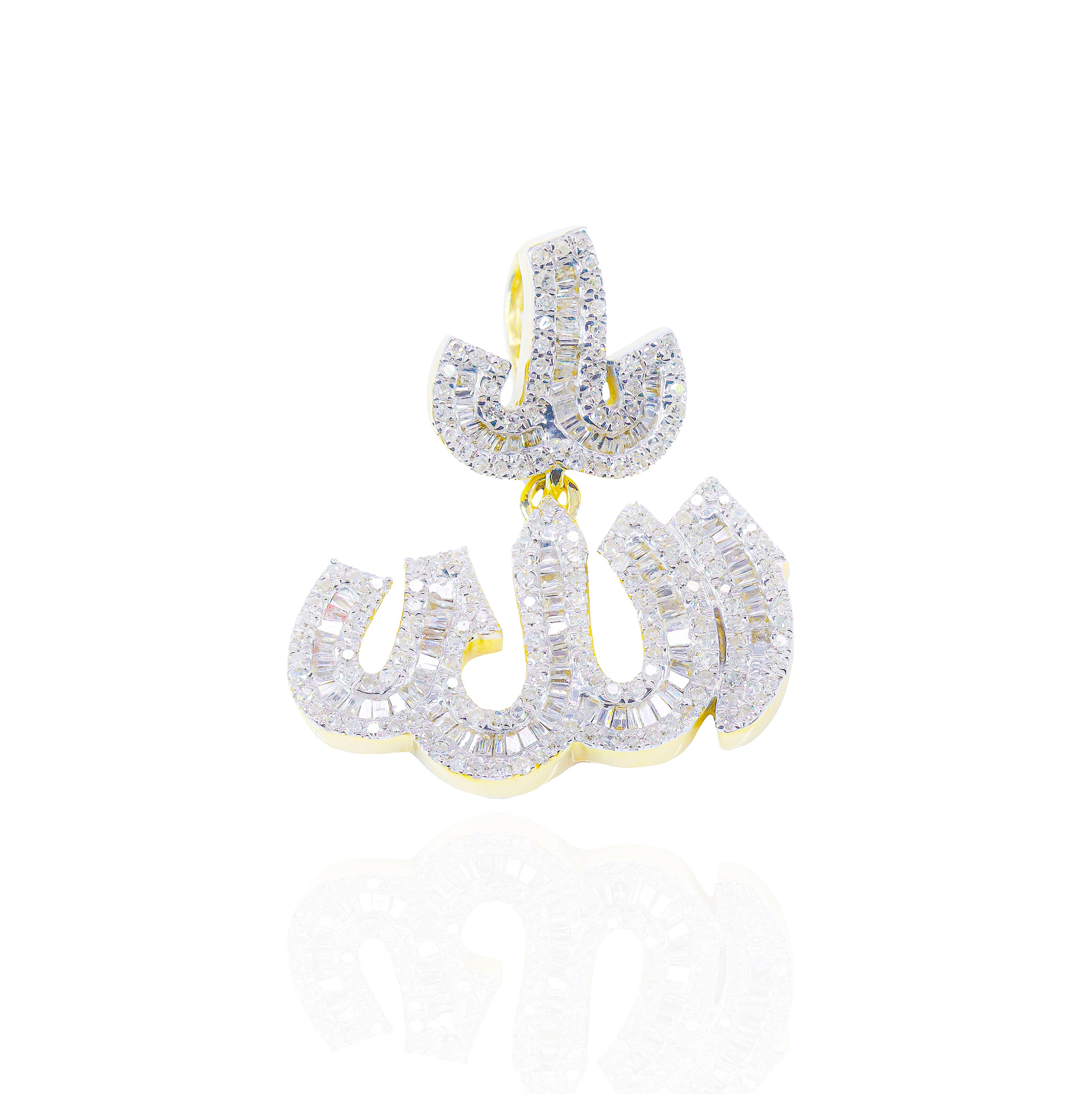 Baguette Allah Diamond Pendant