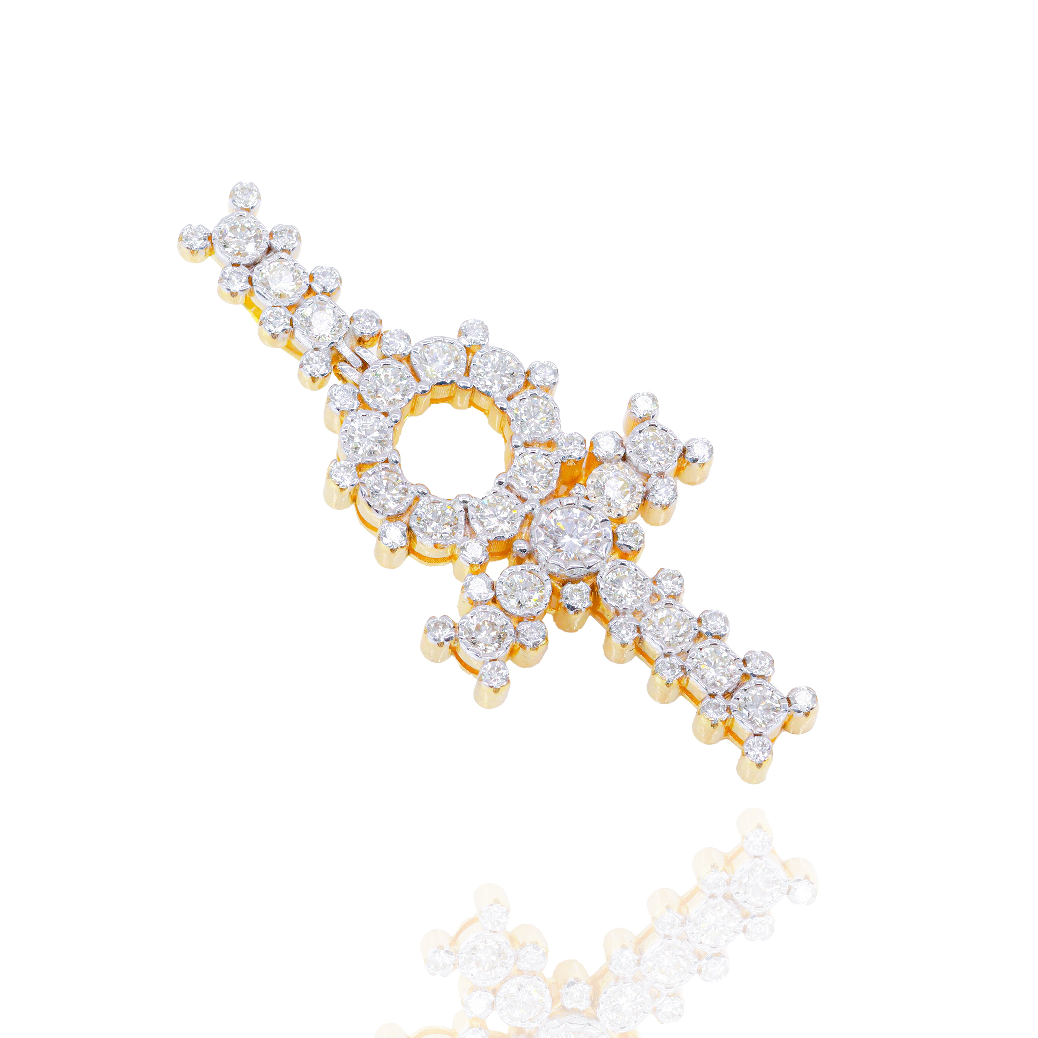 Bezel Ankh Diamond Pendant