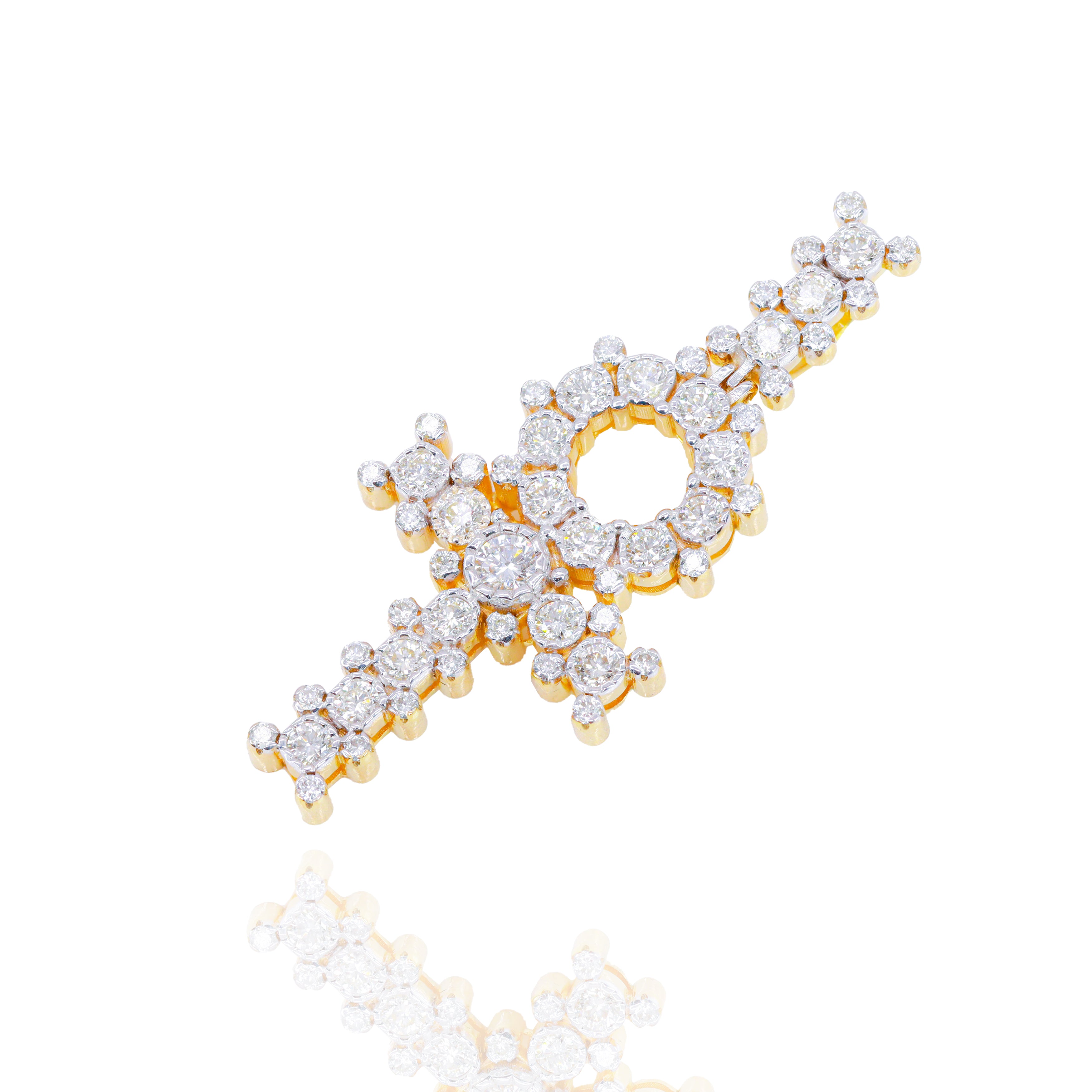 Bezel Ankh Diamond Pendant
