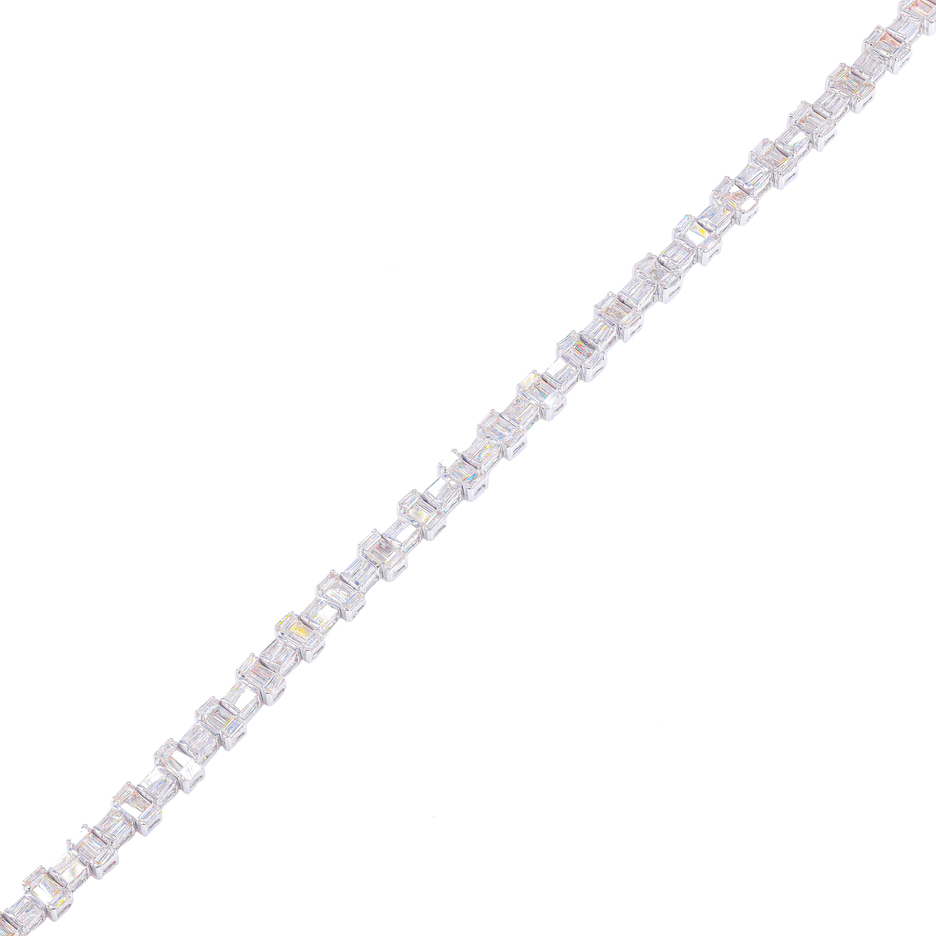 Alternating Pattern Baguette Diamond Bracelet