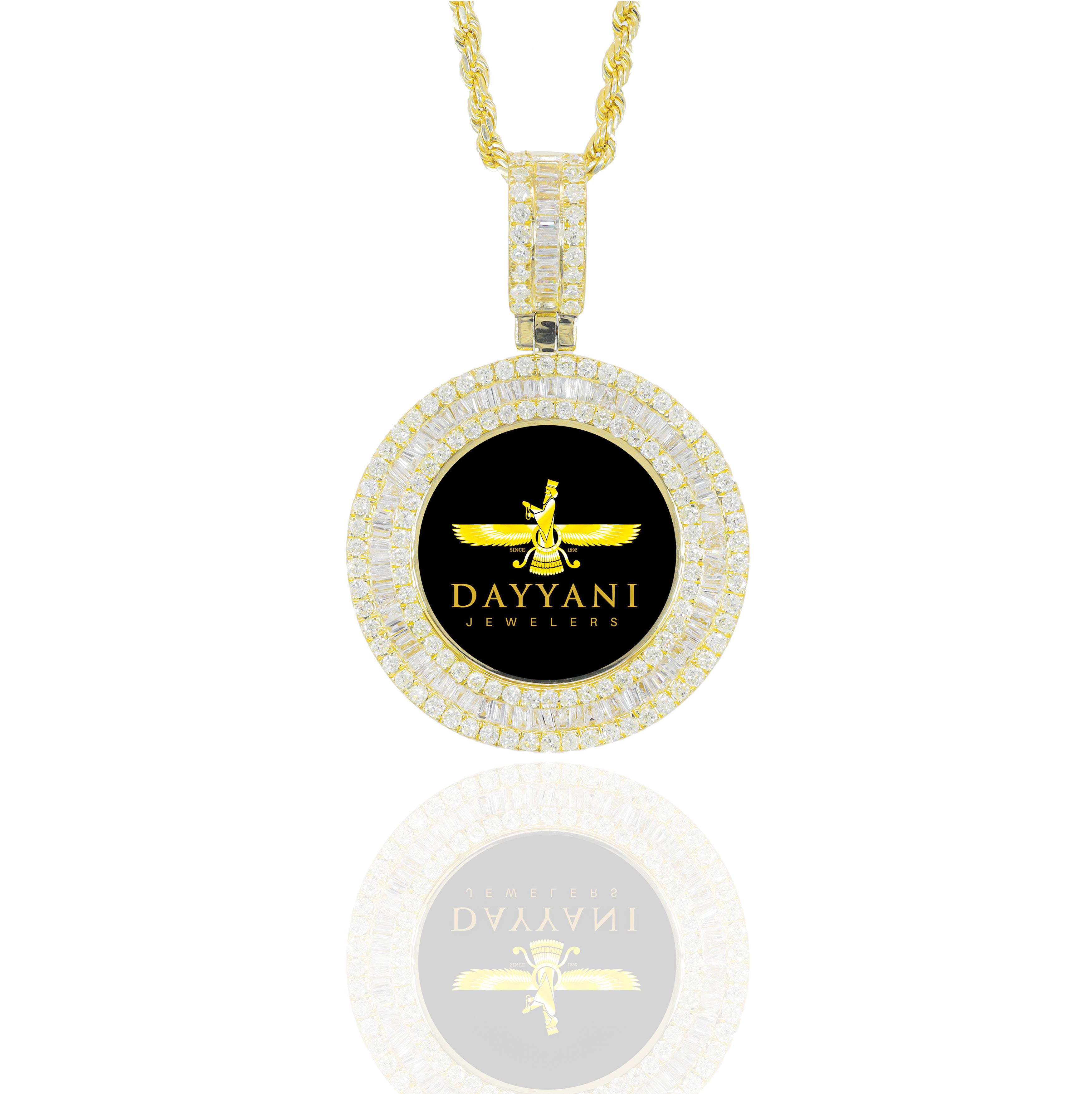 1.30 Inch Baguette & Round Diamond Memory Pendant