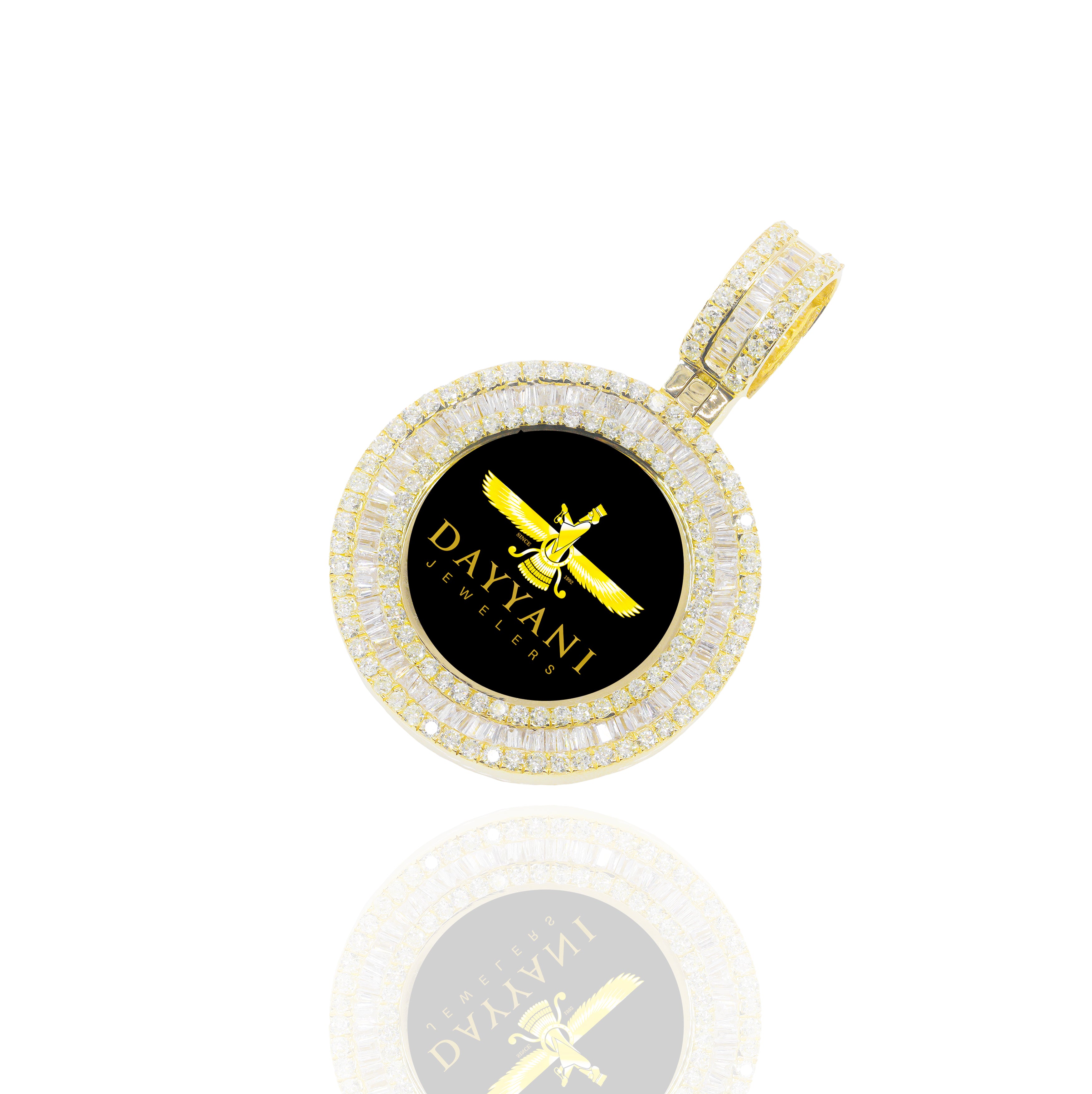 1.30 Inch Baguette & Round Diamond Memory Pendant