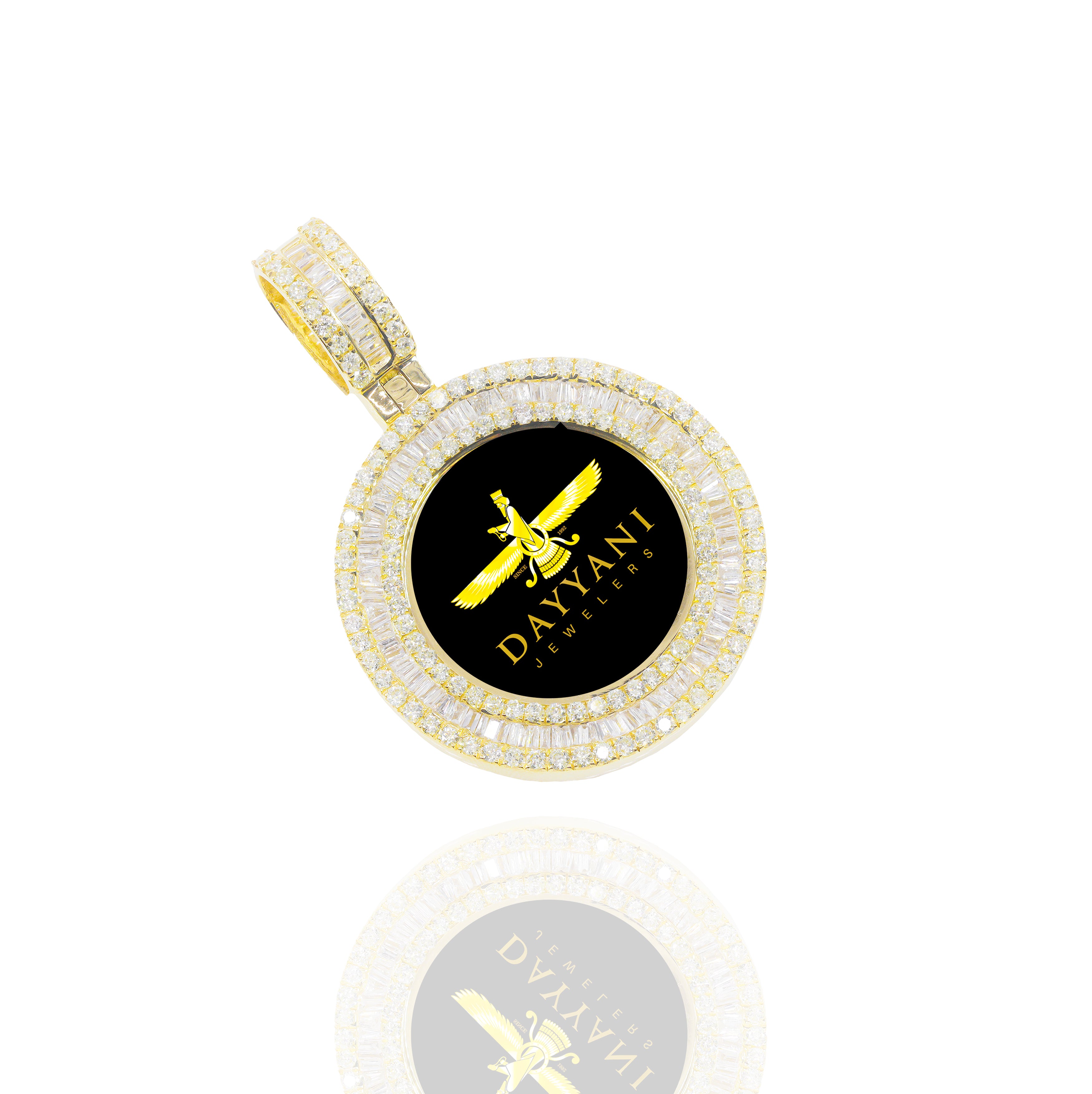 1.30 Inch Baguette & Round Diamond Memory Pendant