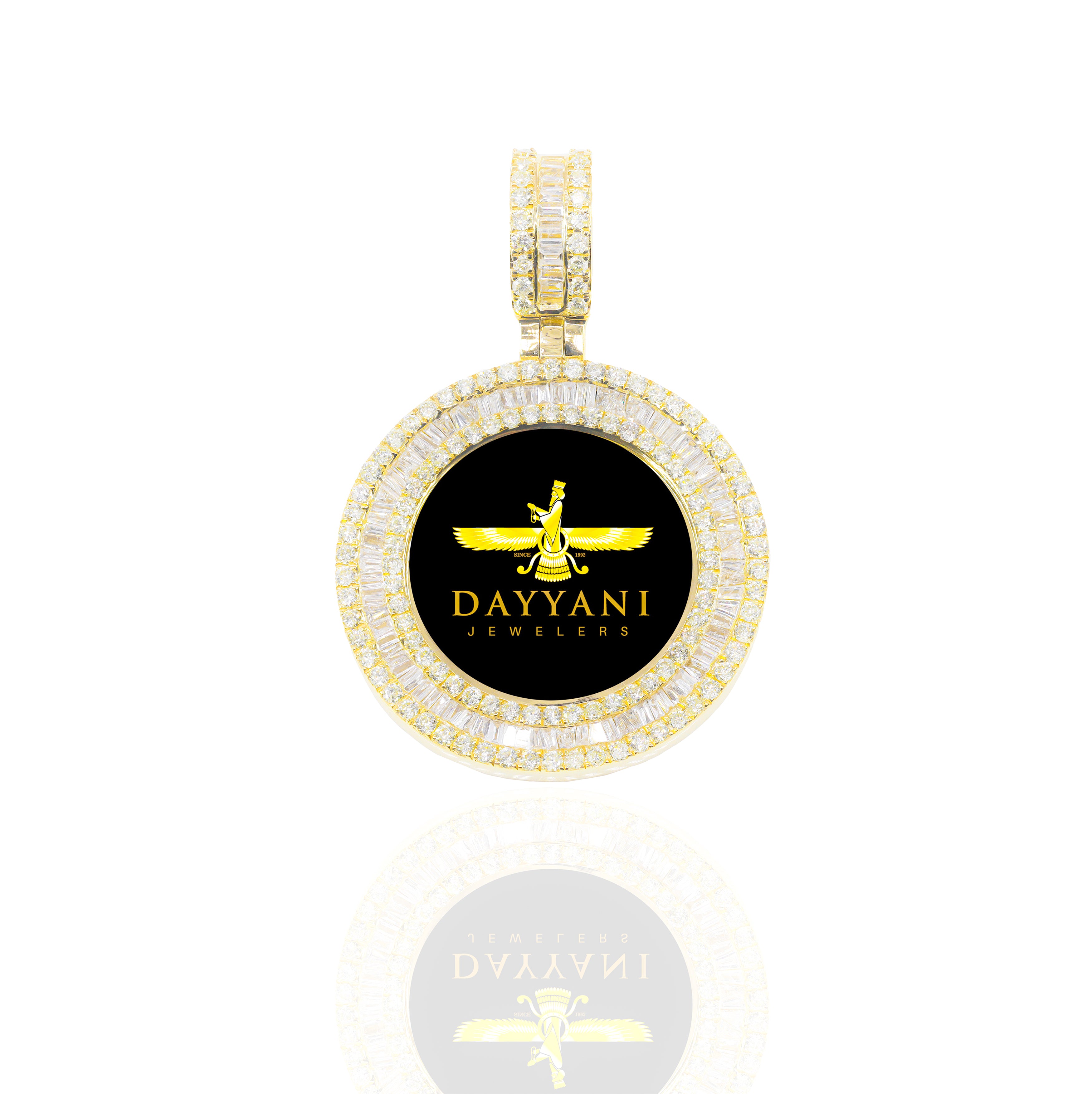 1.30 Inch Baguette & Round Diamond Memory Pendant