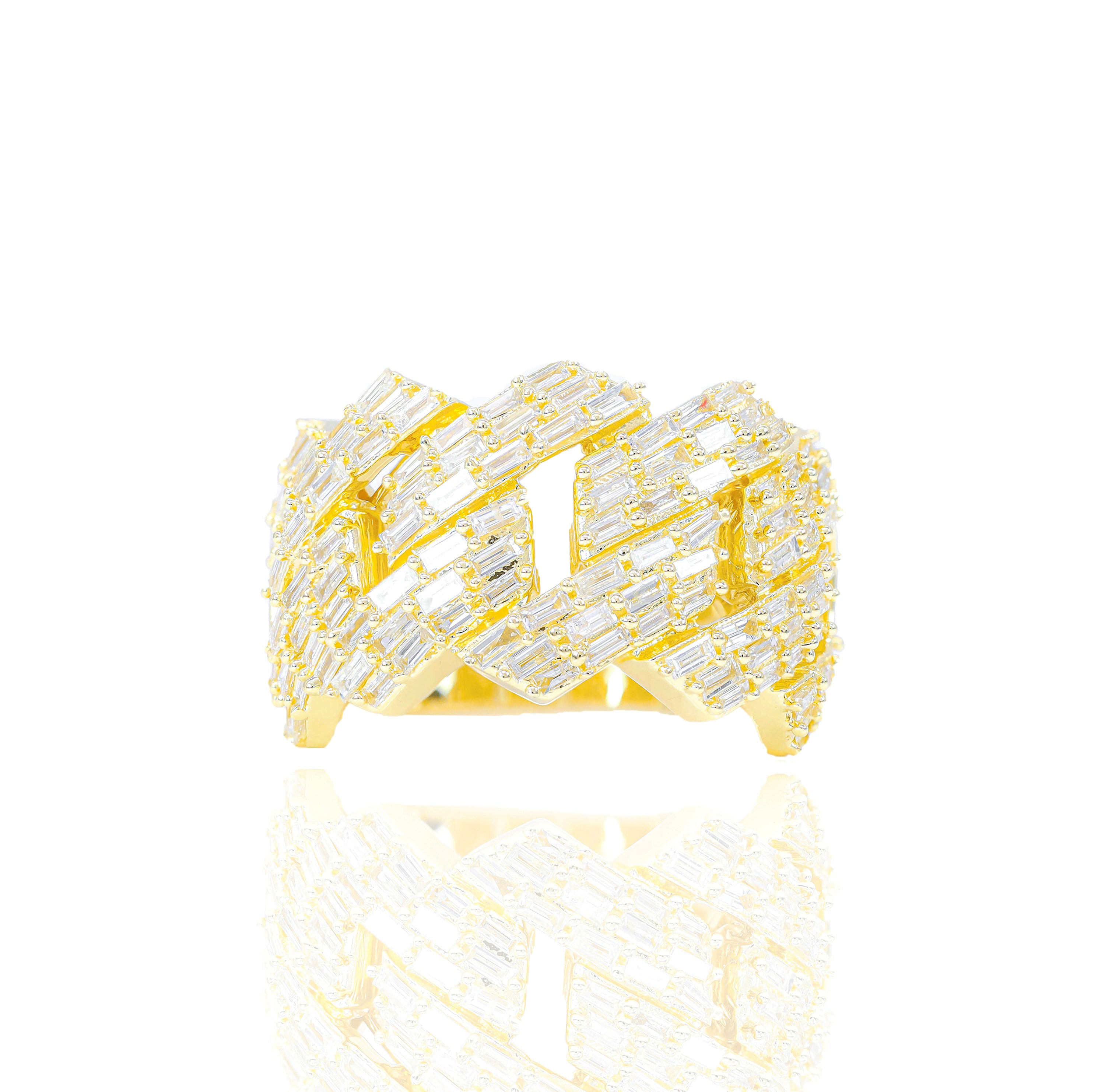 Baguette Diamond Cuban Ring