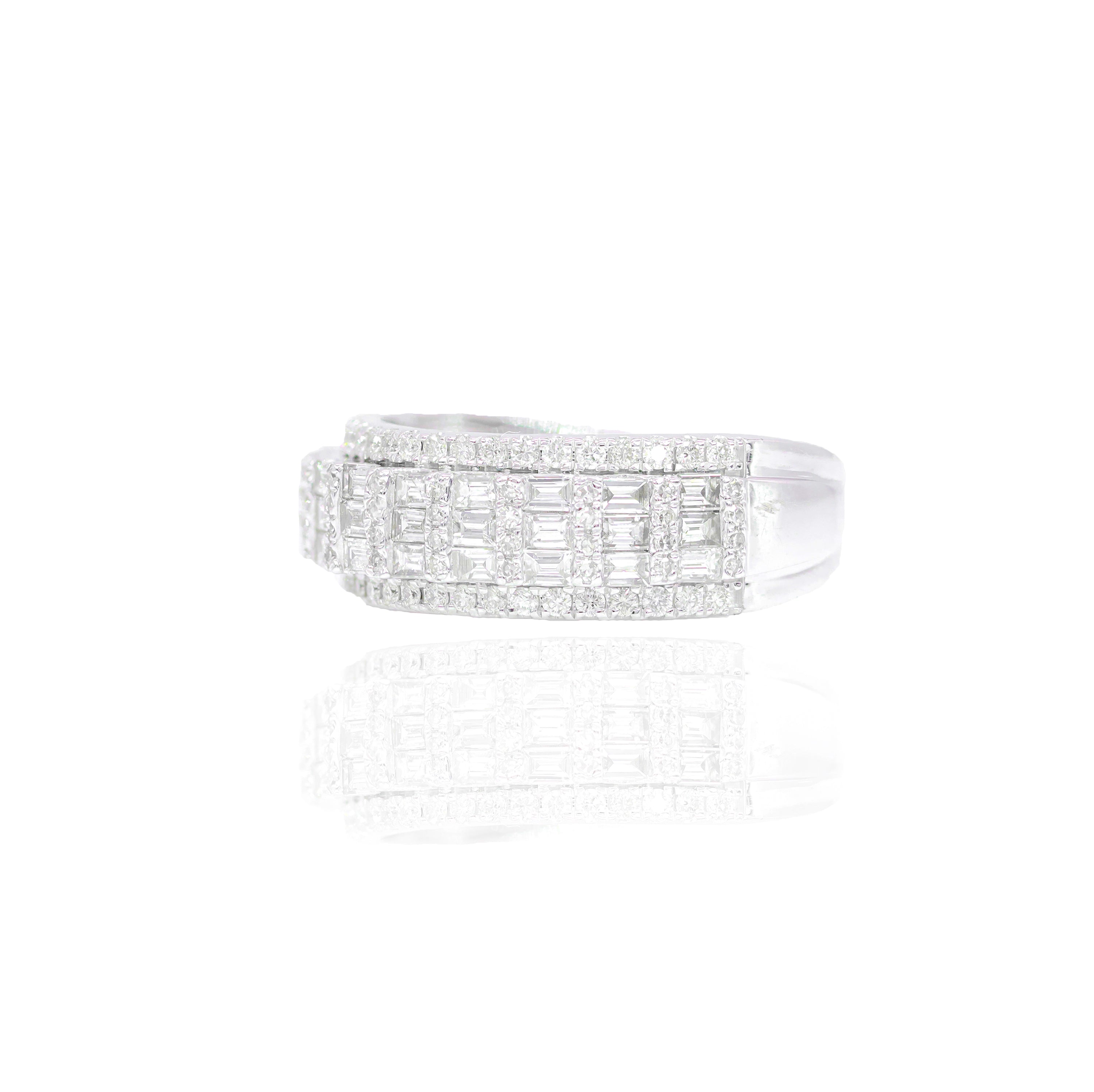 Baguette & Round Diamond Band