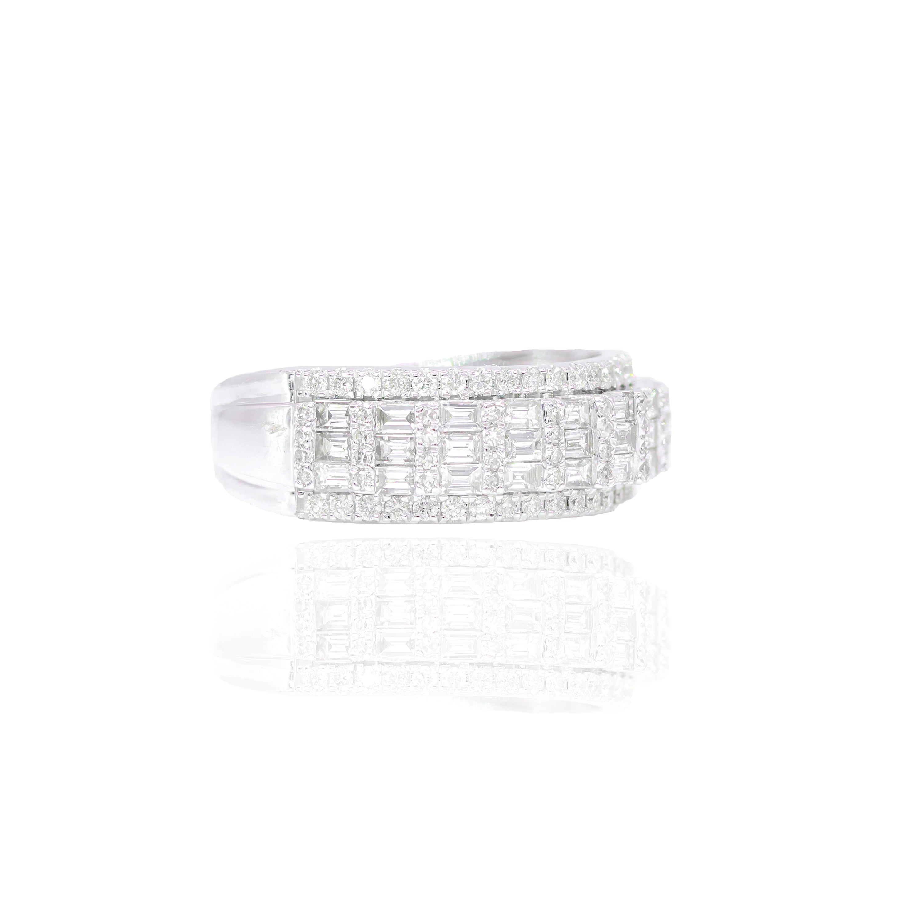 Baguette & Round Diamond Band
