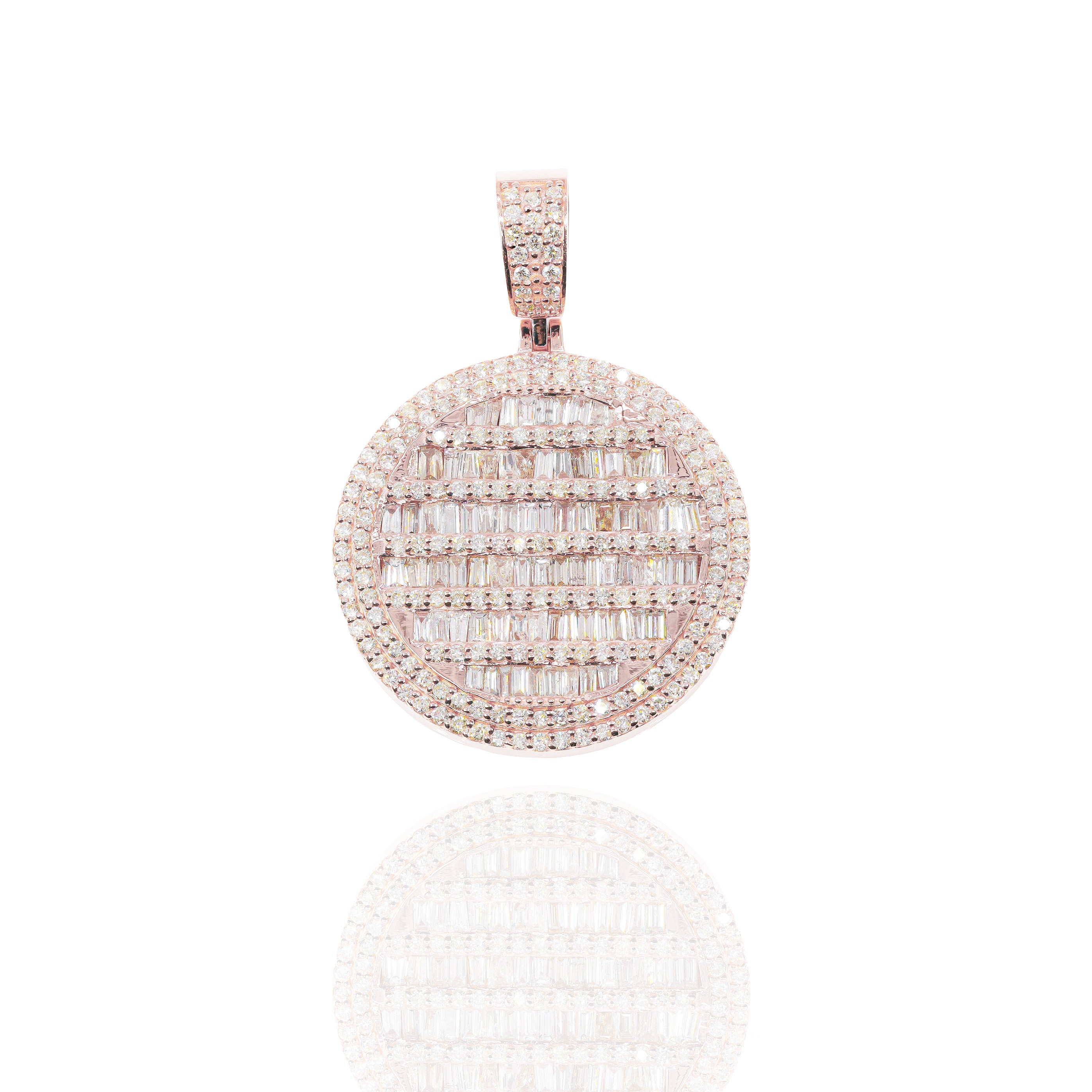 Baguette Circle Tag Pendant (Large)