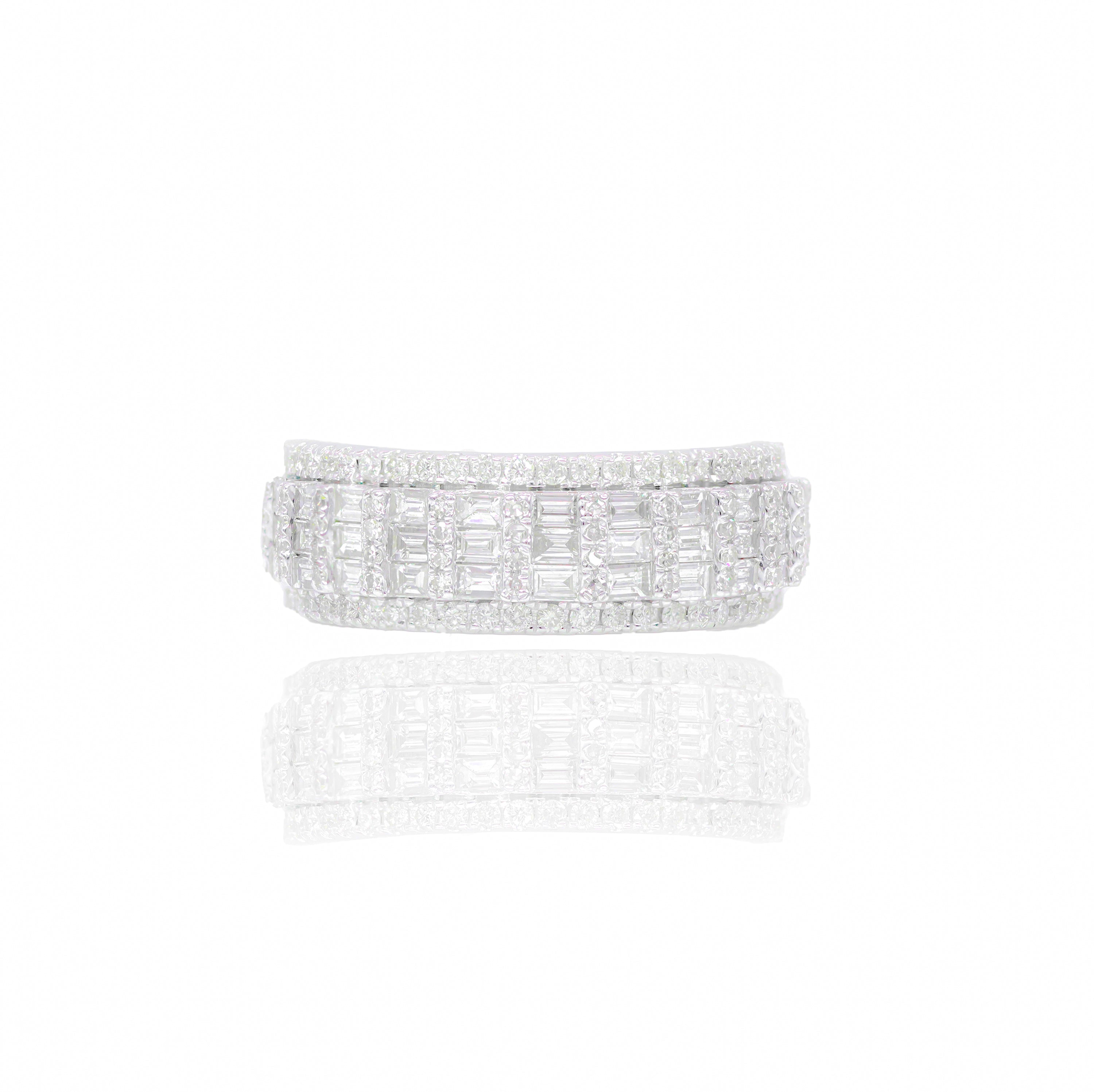 Baguette & Round Diamond Band