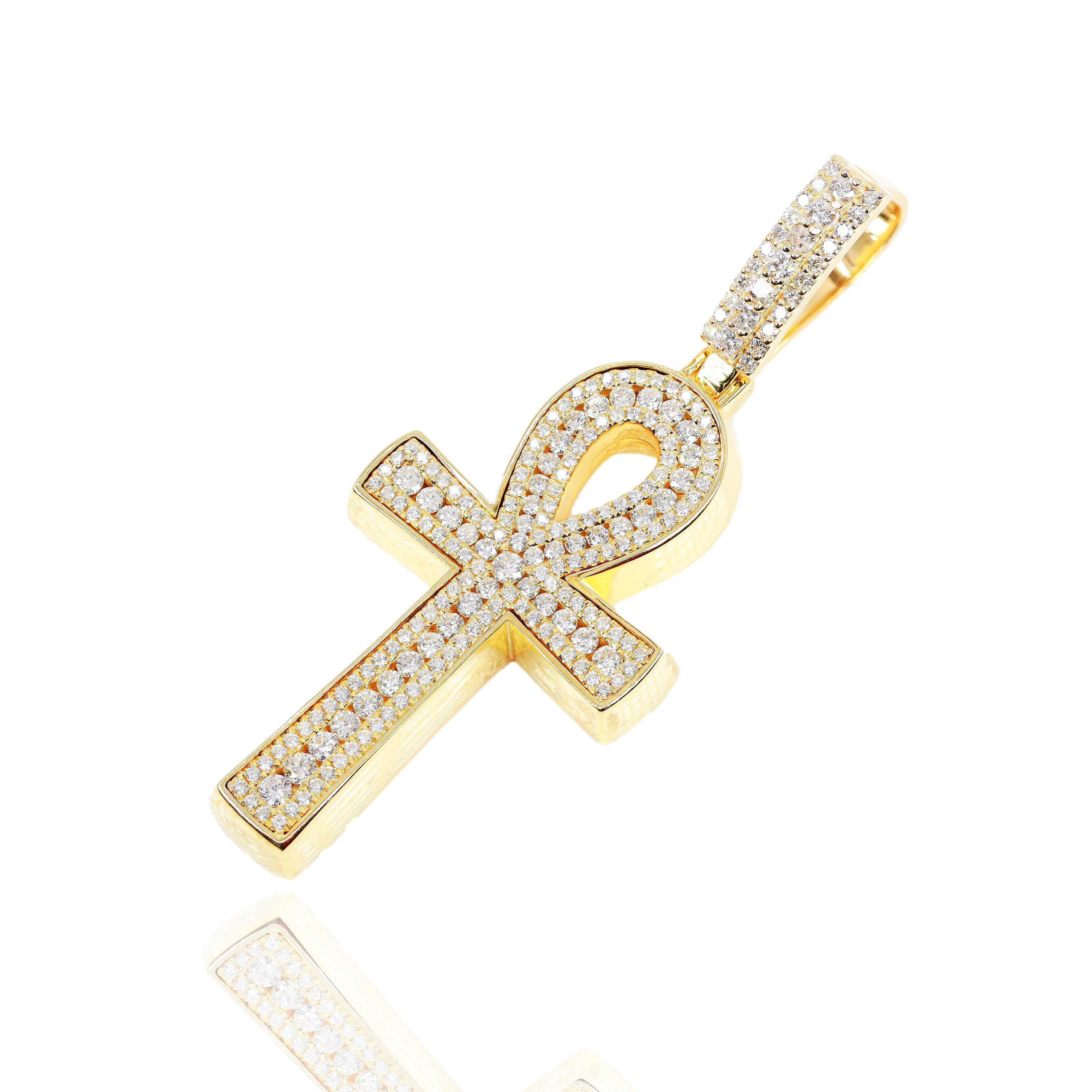 Big Pointer Center Ankh Diamond Pendant