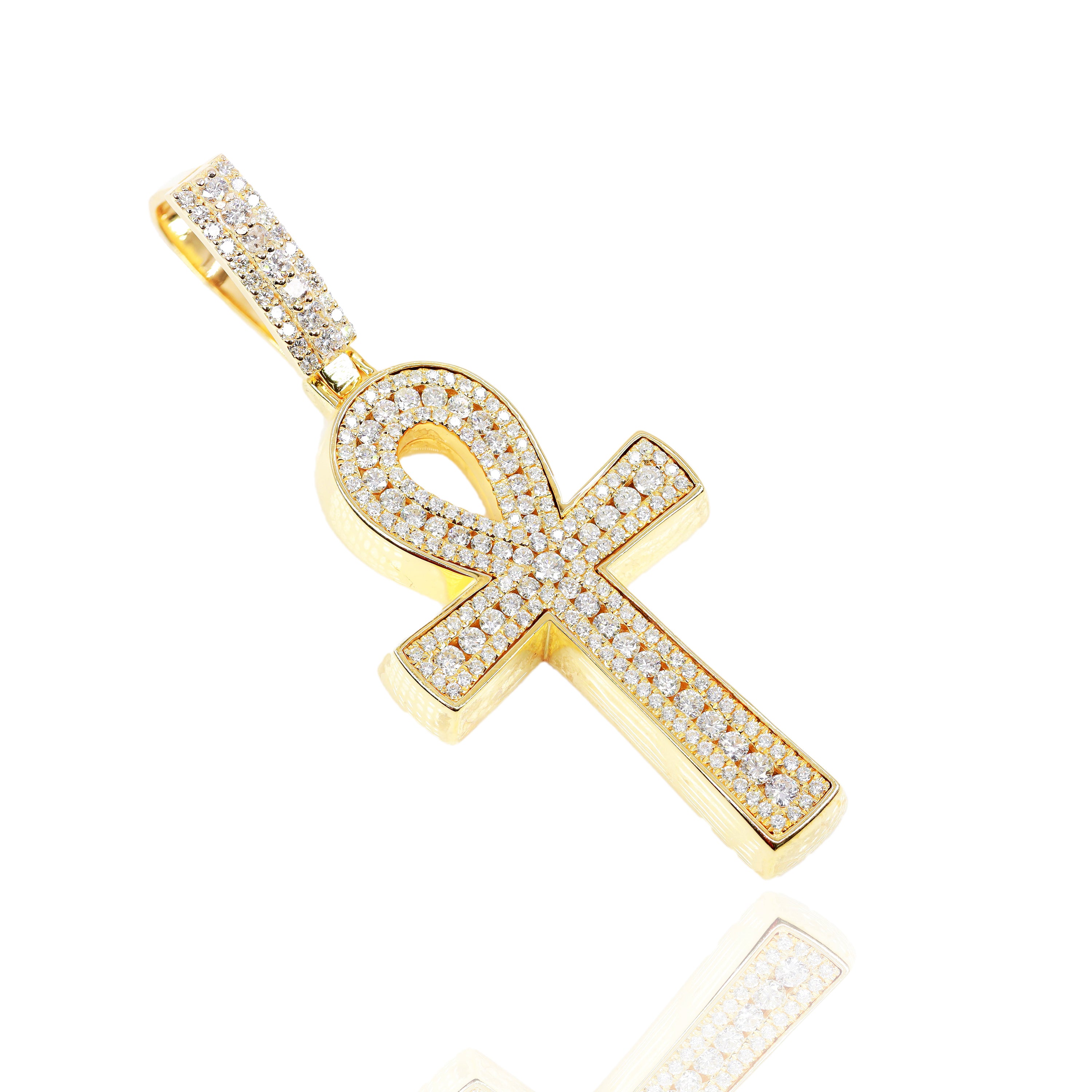 Big Pointer Center Ankh Diamond Pendant