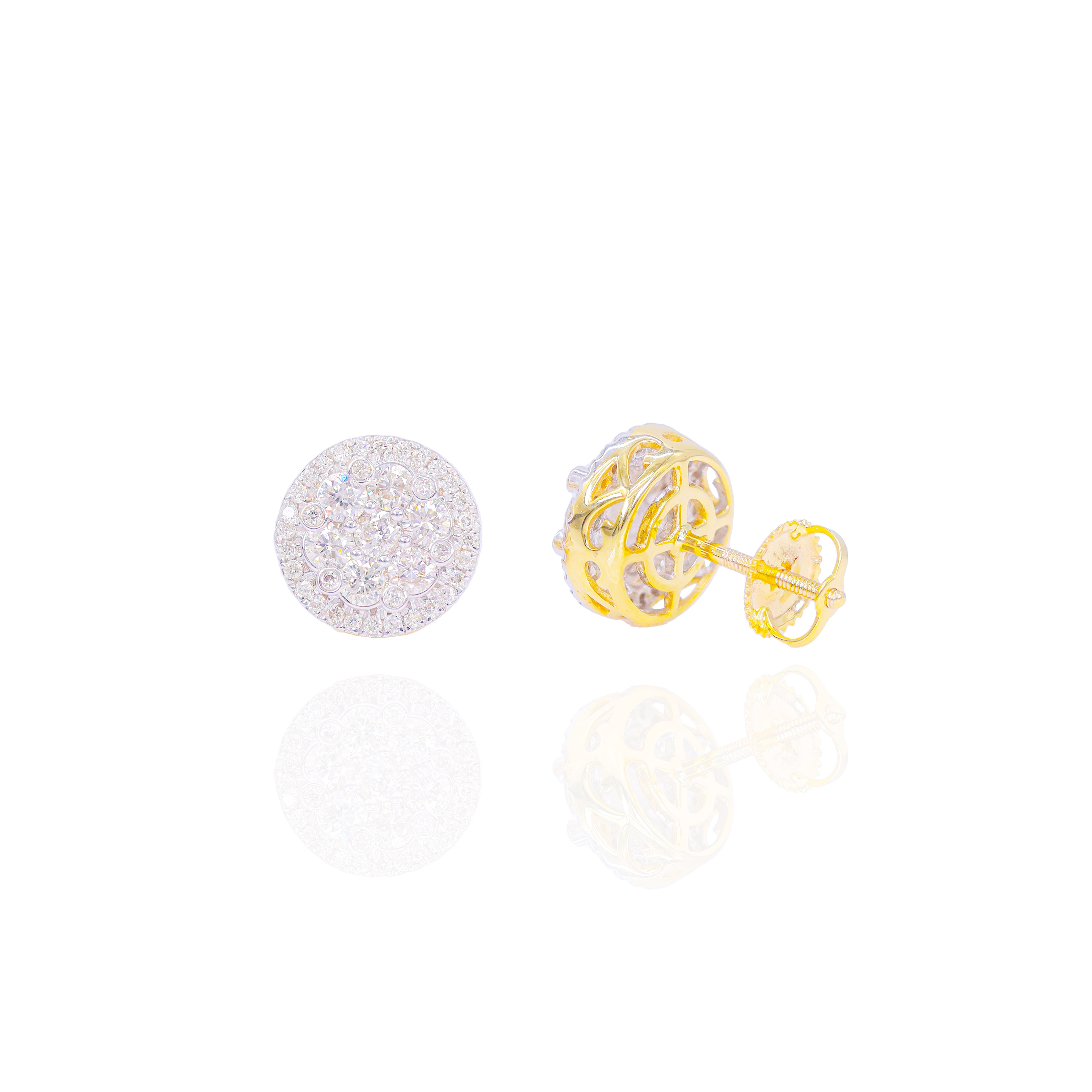 Large Cluster Diamond Earrings