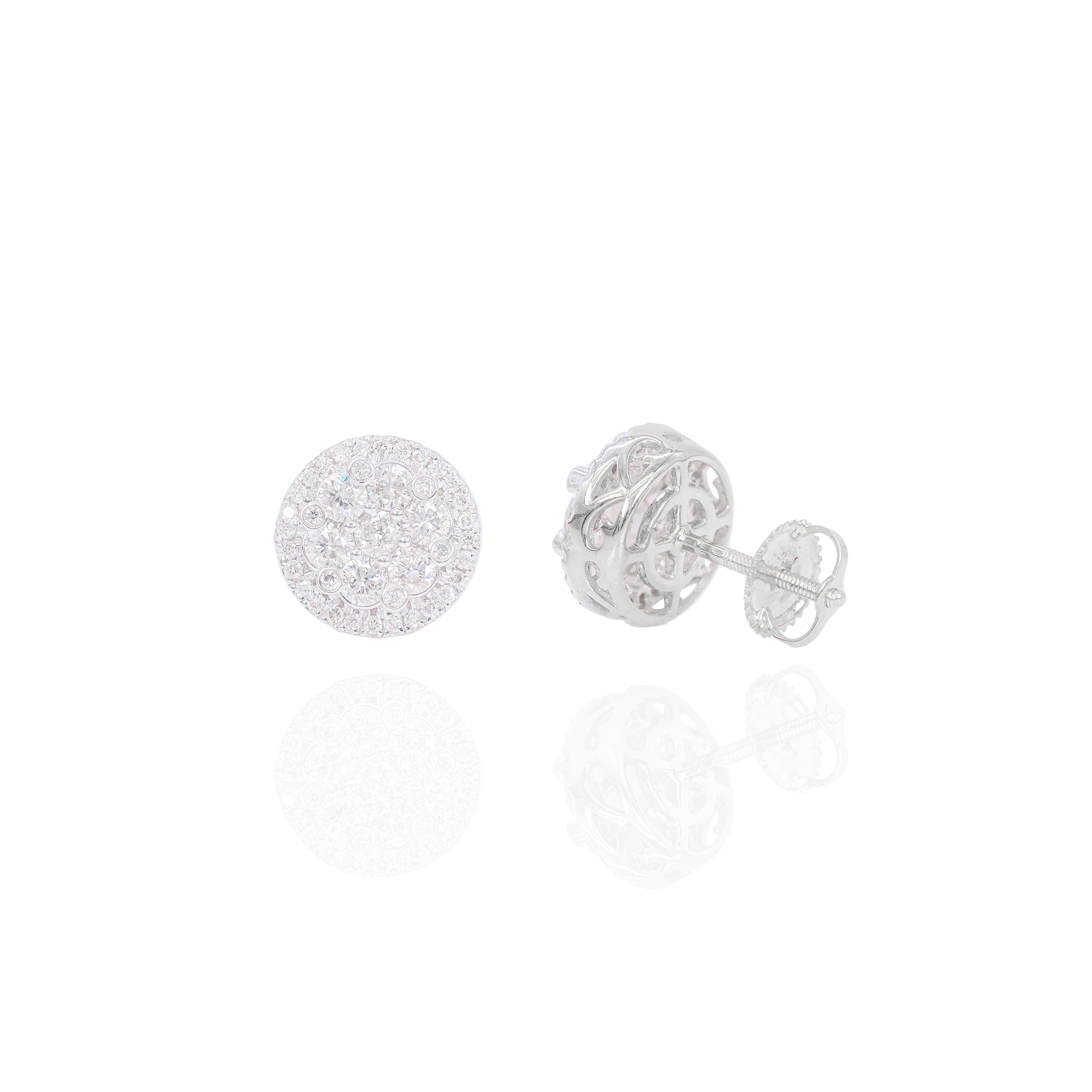 Large Cluster Diamond Earrings