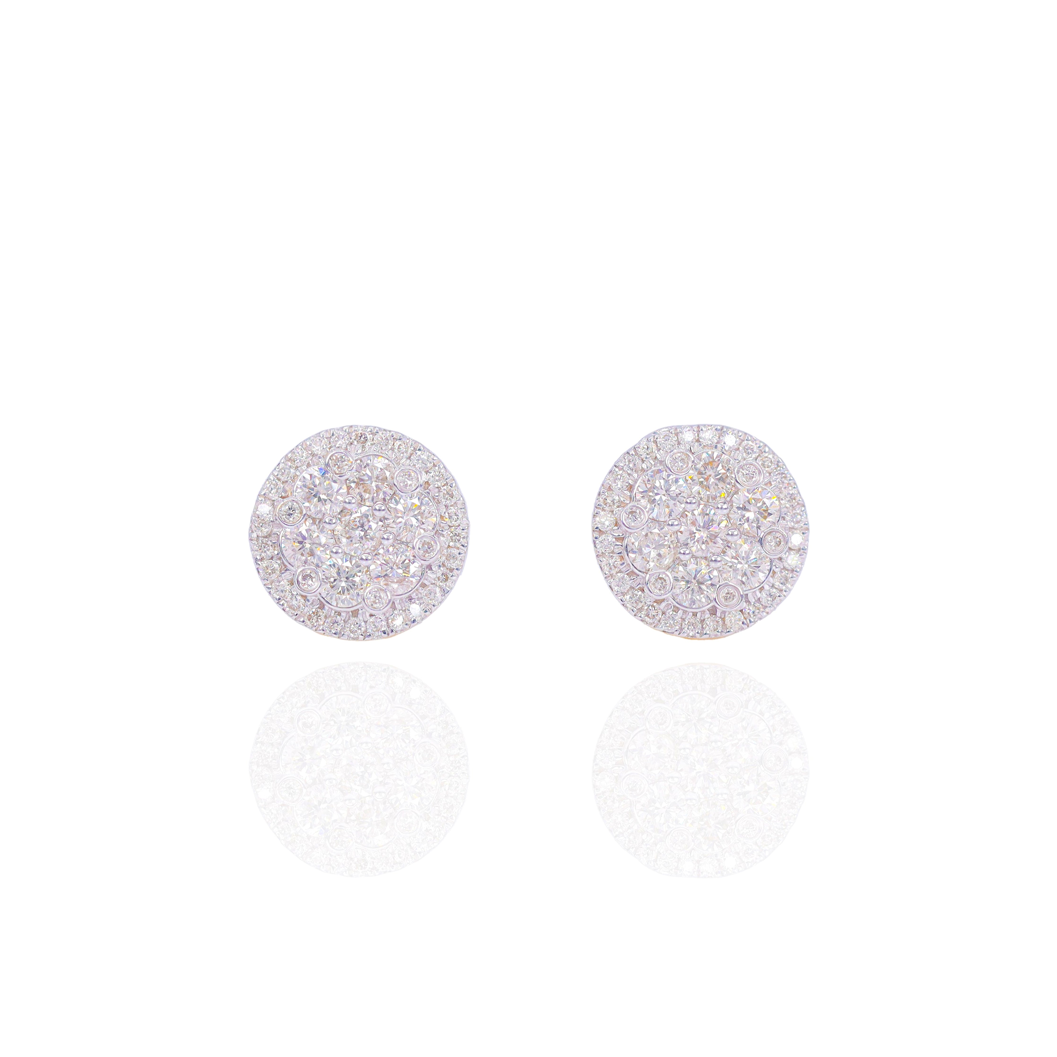 Large Cluster Diamond Earrings