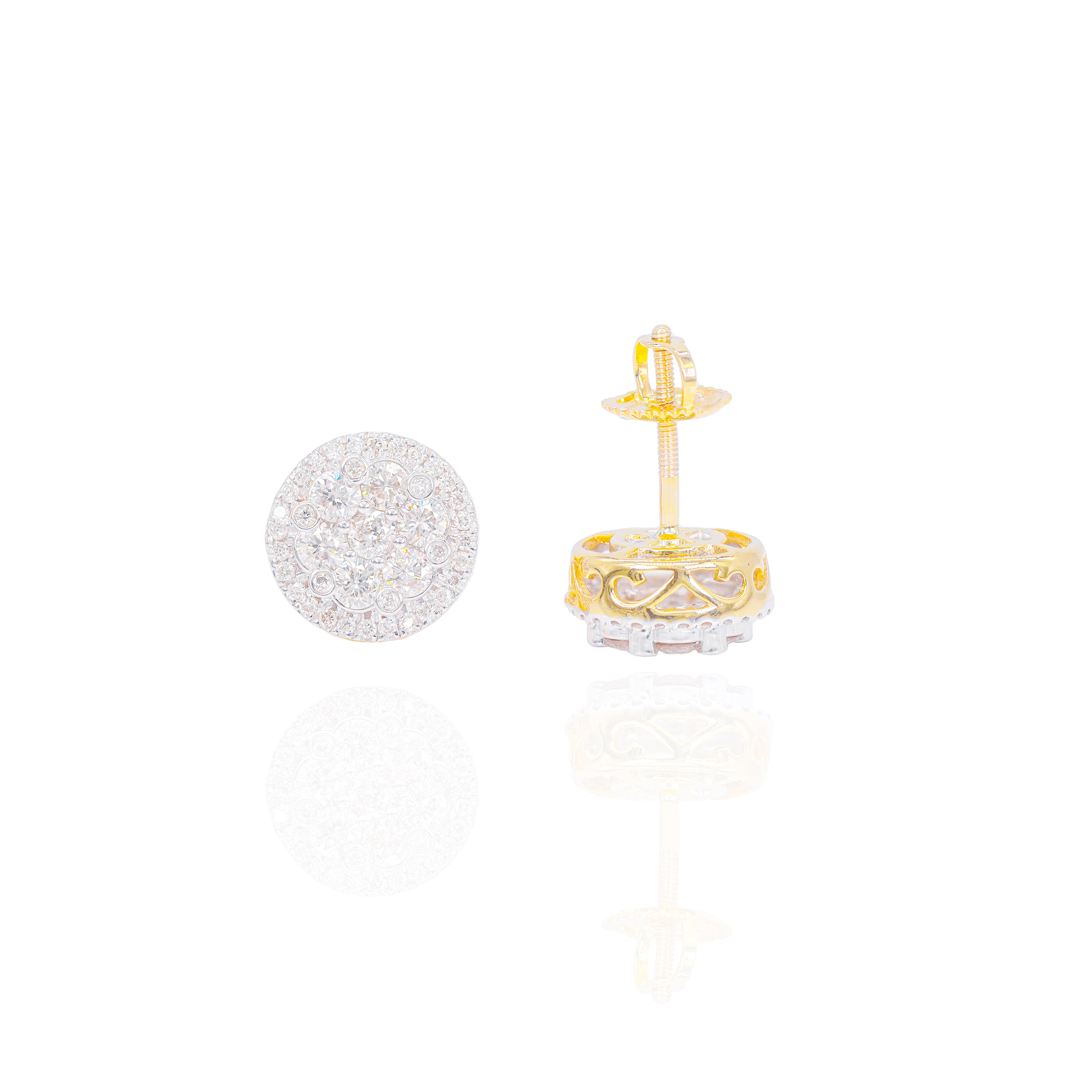 Large Cluster Diamond Earrings