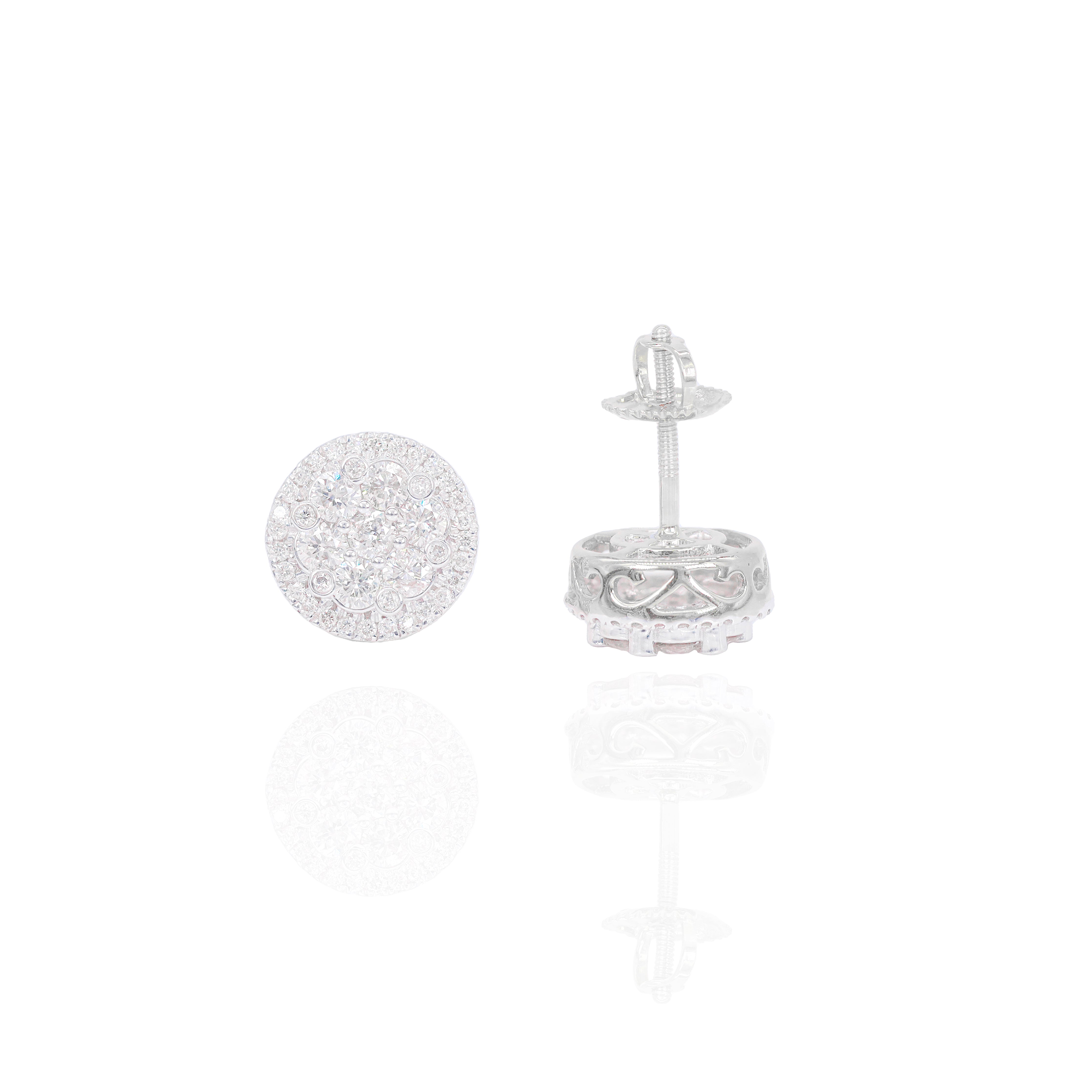 Large Cluster Diamond Earrings
