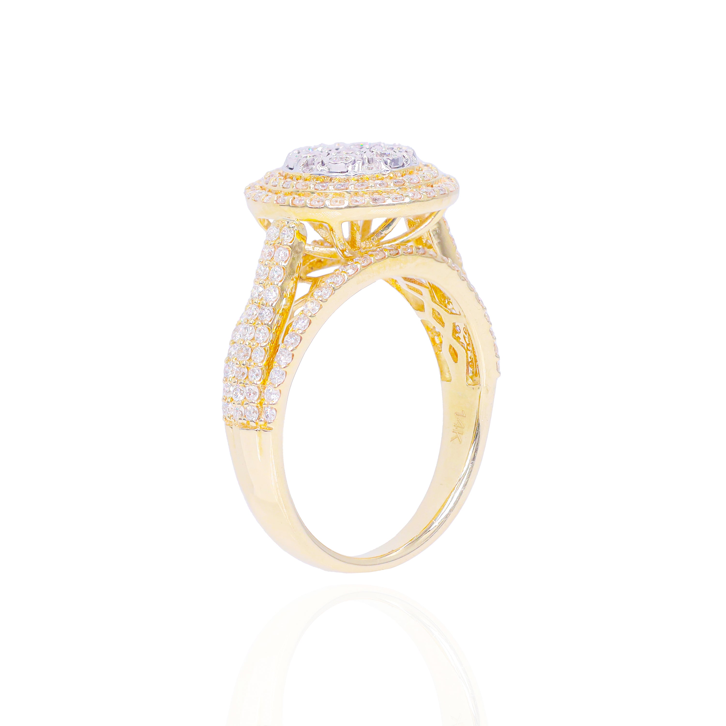 Round Shape with Double Halo Diamond Engagement Ring