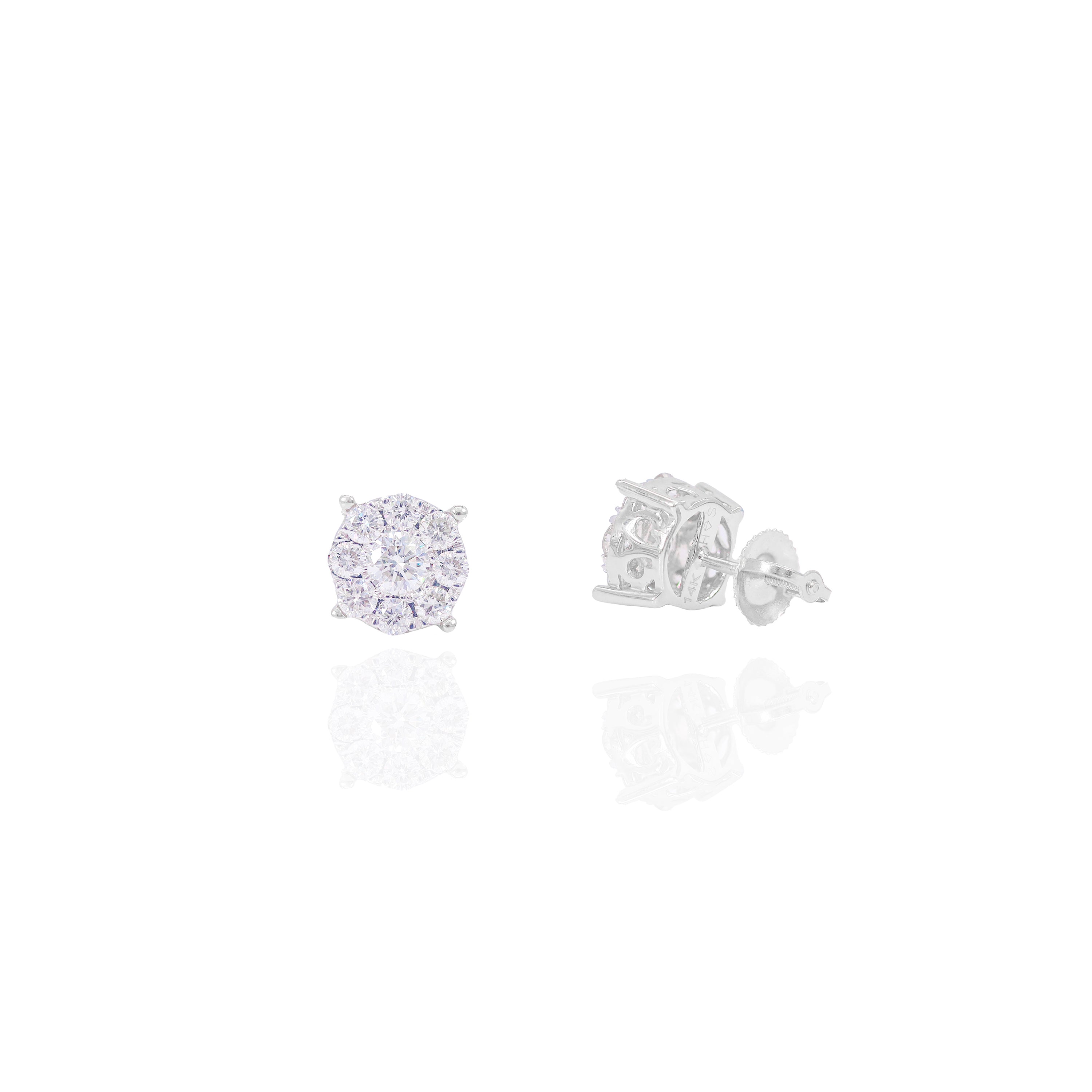 Multiple Sizes Diamond Cluster Earrings