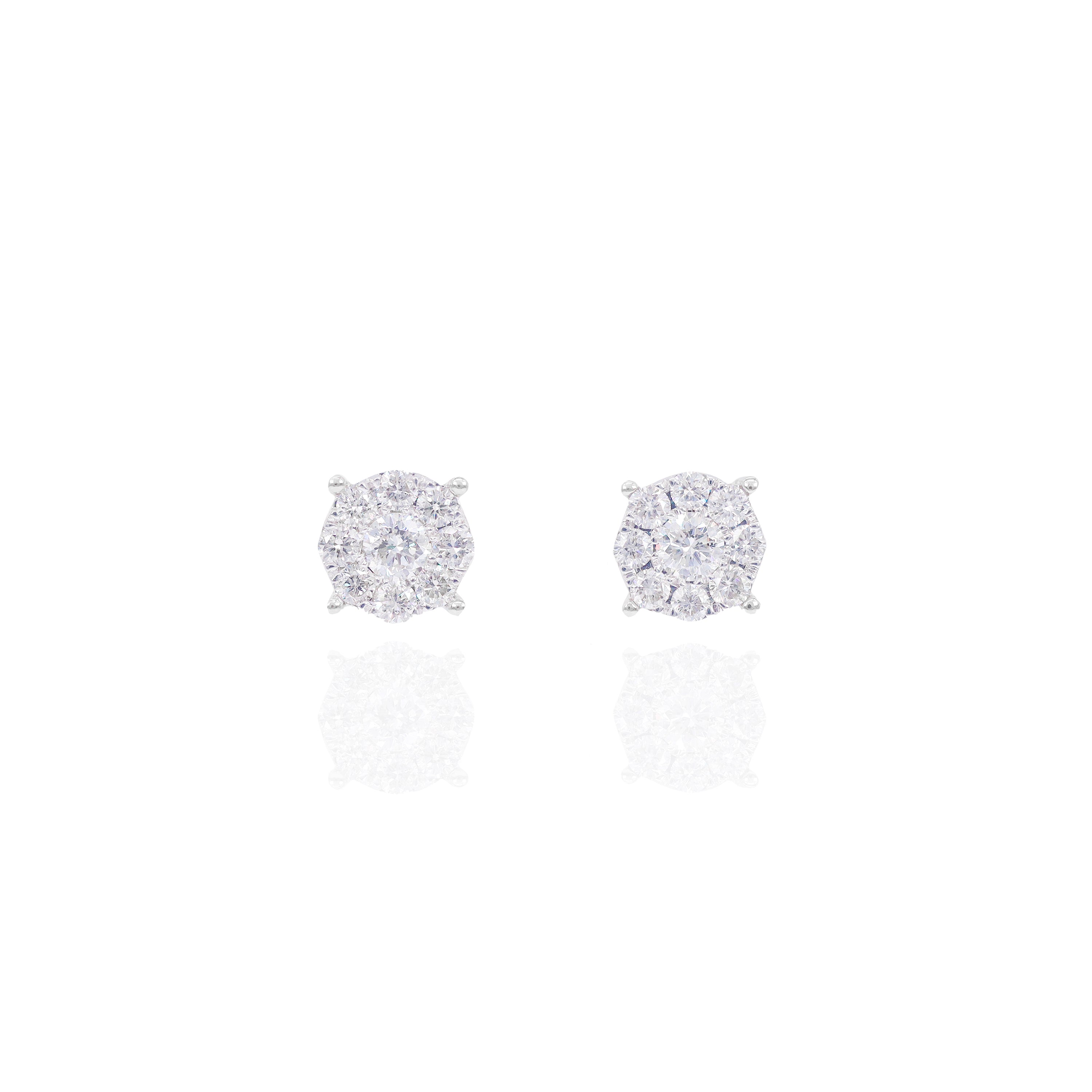 Multiple Sizes Diamond Cluster Earrings